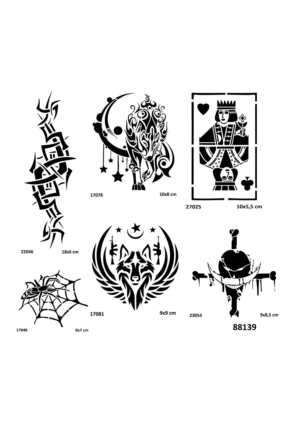 Ai̇rbrush Tattoo Tri̇bal Şans Hi̇nt Kınasıyla Geçi̇ci̇ Dövme Yapma Seti̇