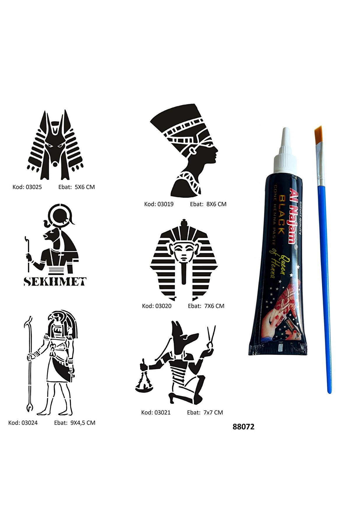 Ai̇rbrush Tattoo Anti̇k Mısır Tanrıları Hi̇nt Kınasıyla Geçi̇ci̇ Dövme Yapma Seti̇ Fırça Hedi̇yeli̇