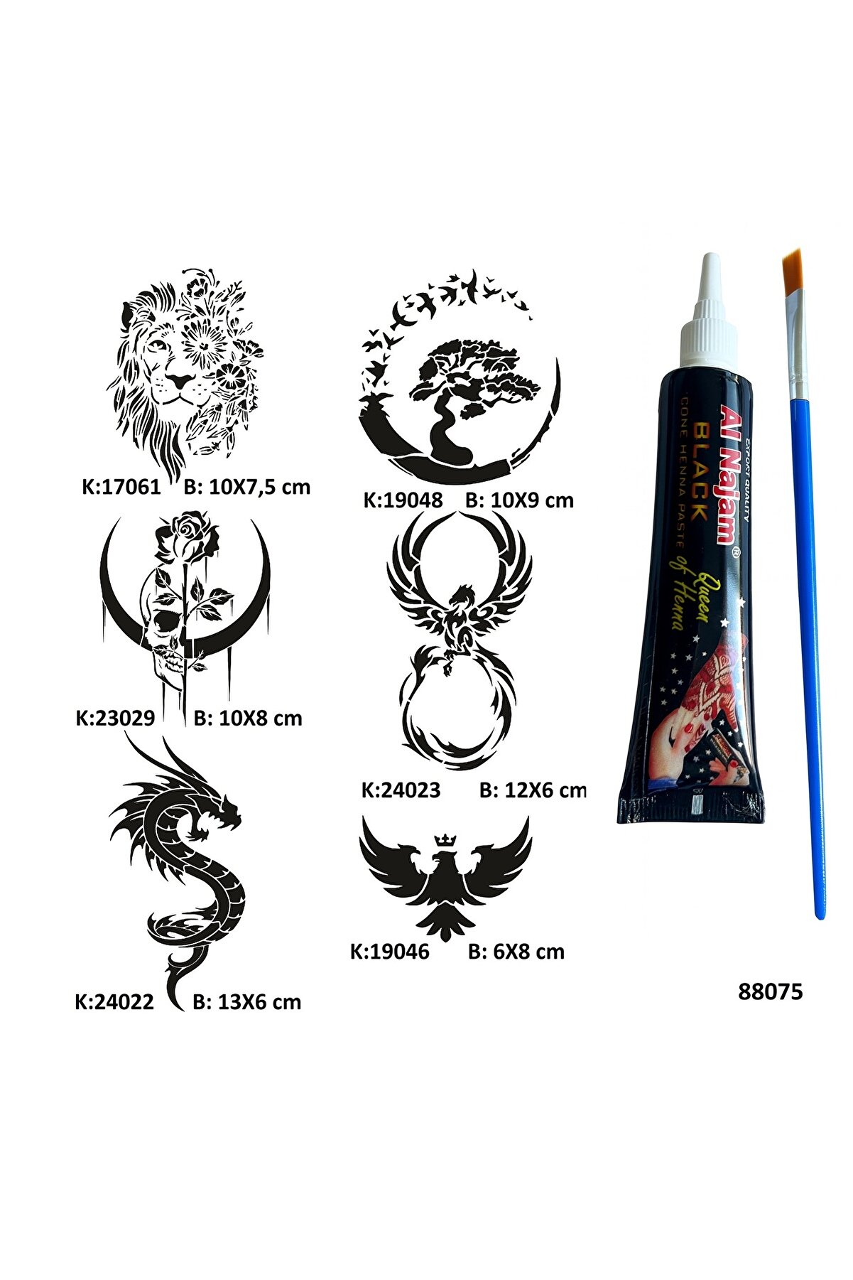 Ai̇rbrush Tattoo Vahşi̇ Güzelli̇kler Tüp Kına Ve Fırça Hedi̇yeli̇ Tattoo Geçi̇ci̇ Dövme Seti̇