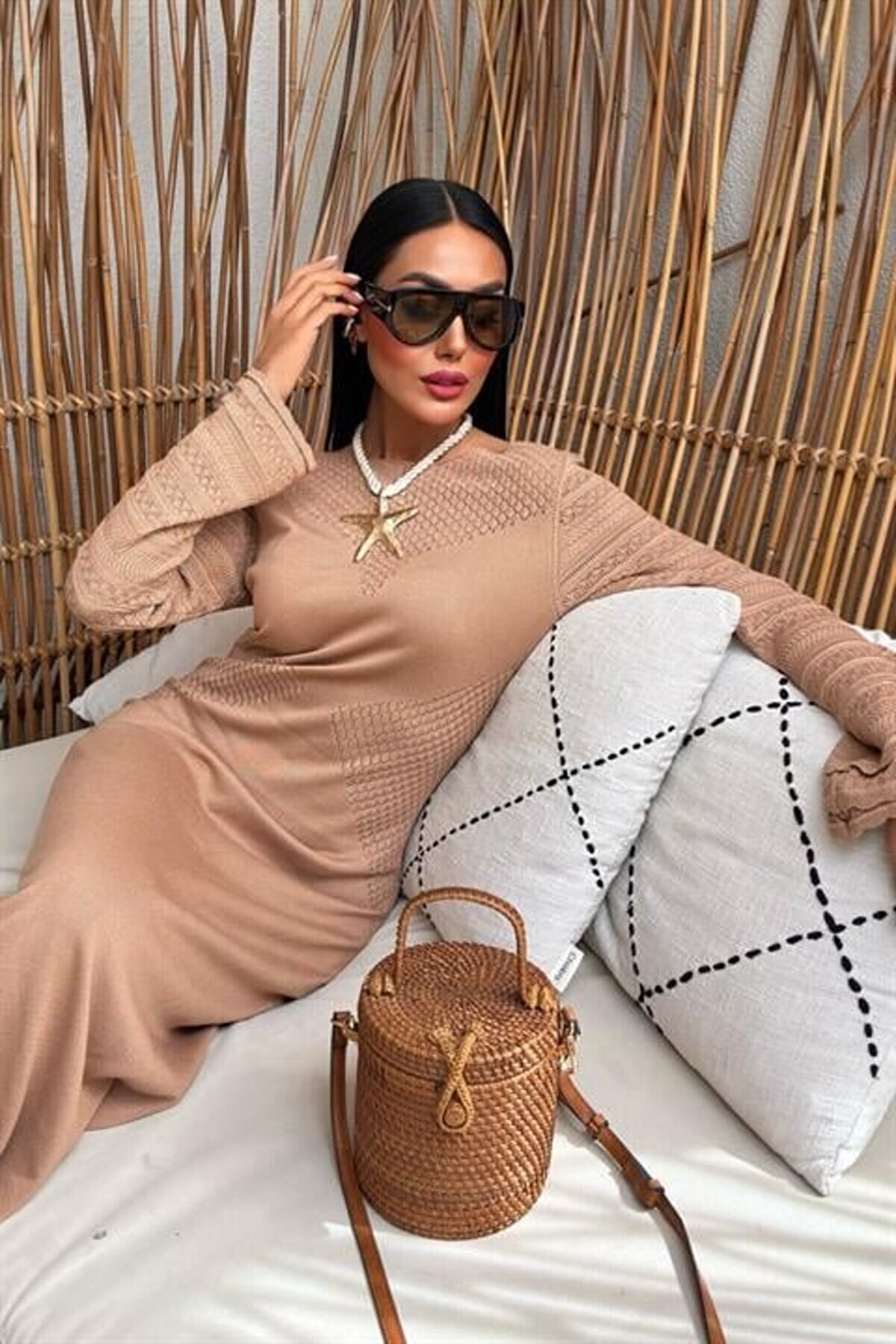 Ajur Detaylı Bi̇si̇klet Yaka Tri̇ko Elbi̇se 2861