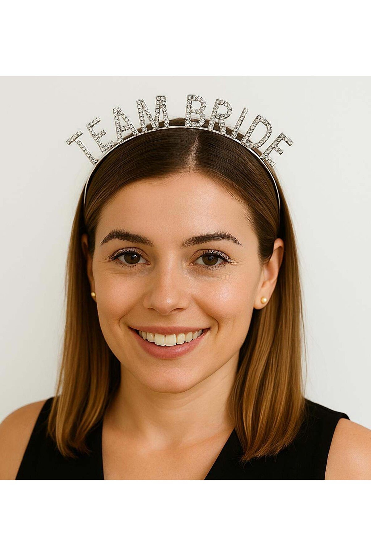 Go İthalat G&uuml;m&uuml;ş Renk Team Bri̇de Ta&ccedil; Plasti̇k - Geli̇n Ve Nedi̇me Tacı (5258)