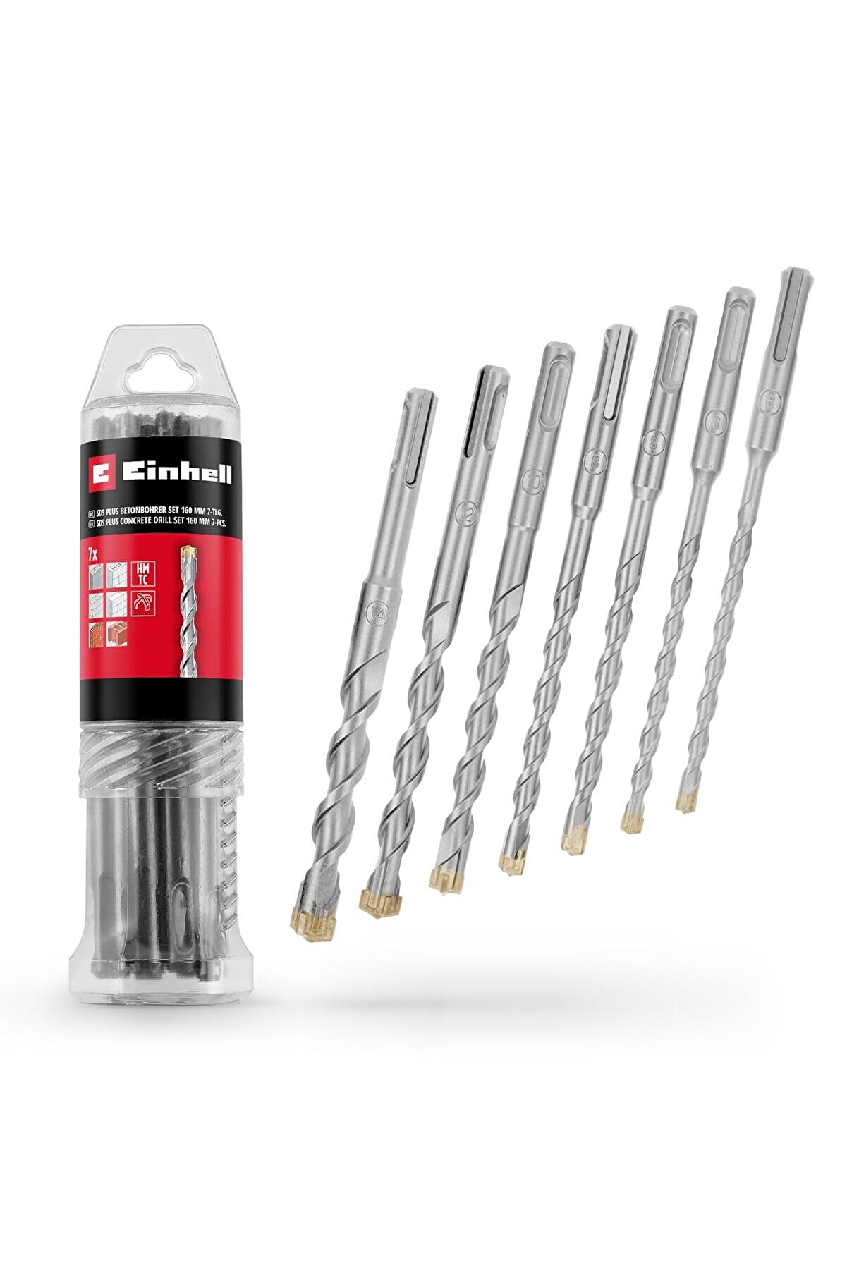 STOREMAX lvnshop 7-Par&ccedil;a SDS U&ccedil; Seti, 160 mm (D&ouml;rt Kenarlı Plakalı 40Cr Takım &Ccedil;eliğinden Yapılmıştır, Merkezl