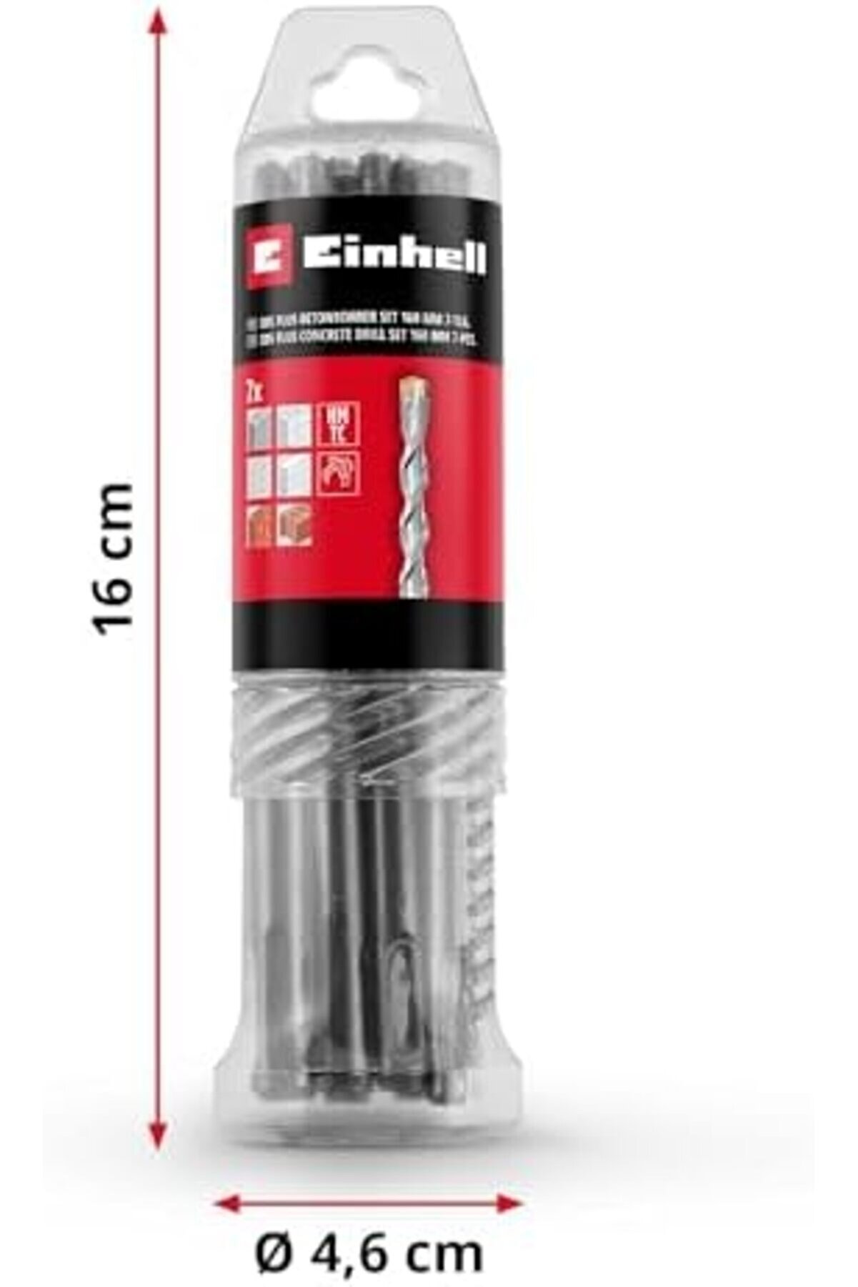 Lvnshop 7-Par&ccedil;a Sds U&ccedil; Seti̇, 160 Mm (D&ouml;rt Kenarlı Plakalı 40Cr Takım &Ccedil;eli̇ği̇nden Yapılmıştır, Merkezl