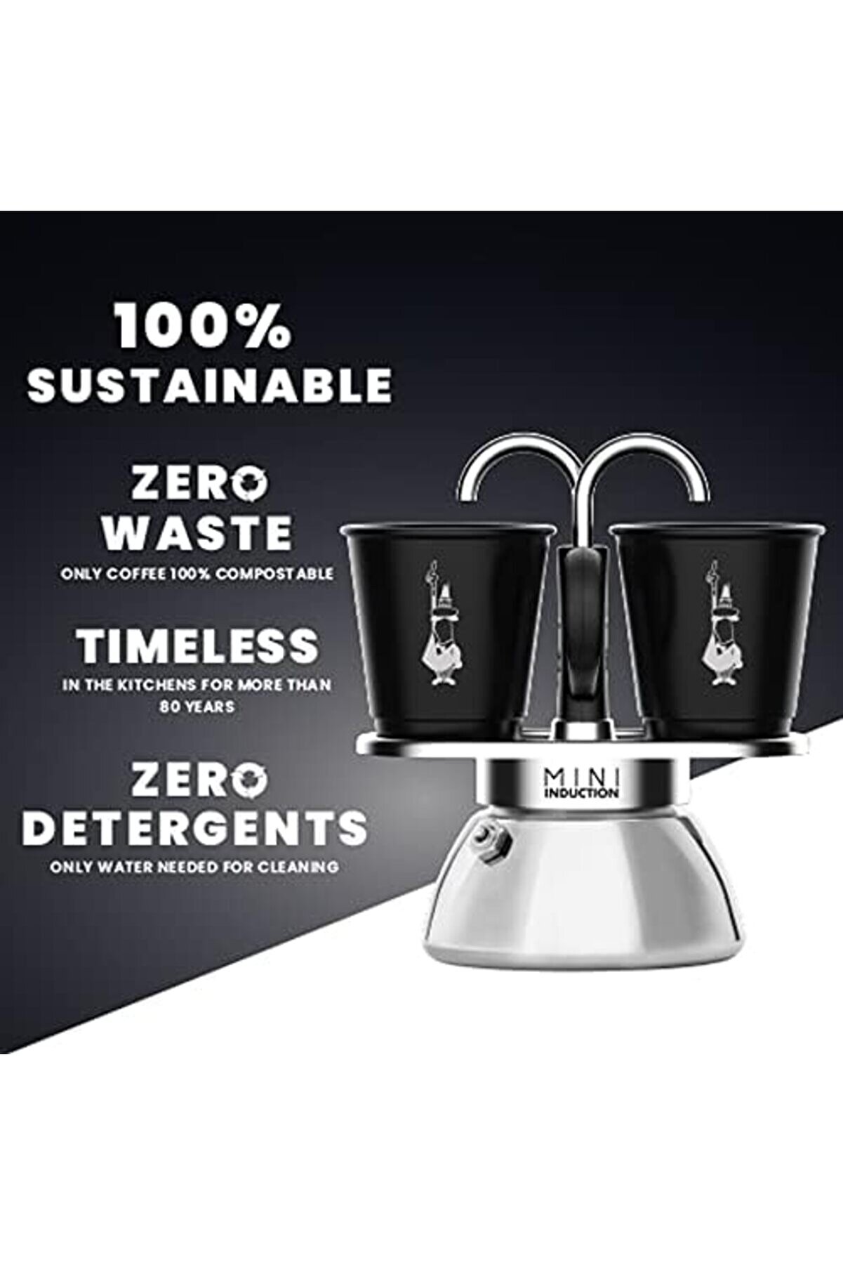 Snshop - Set Mi̇ni̇ İndüksi̇yon Ocak Üstü Espresso Pi̇şi̇ri̇ci̇ + 2 Cups - İndüksi̇yon Ocak Türleri̇