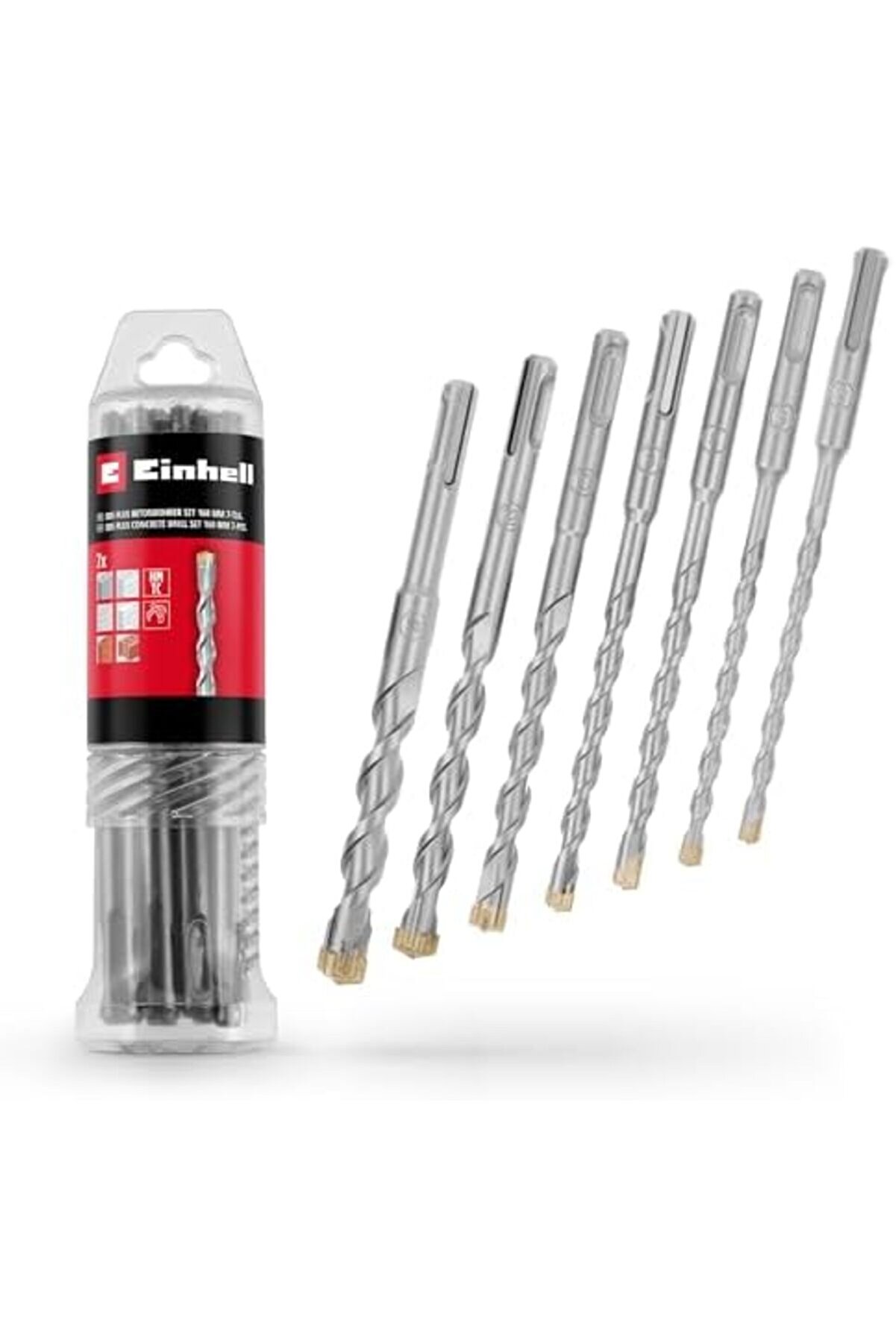 Lvnshop 7-Par&ccedil;a Sds U&ccedil; Seti̇, 160 Mm (D&ouml;rt Kenarlı Plakalı 40Cr Takım &Ccedil;eli̇ği̇nden Yapılmıştır, Merkezl