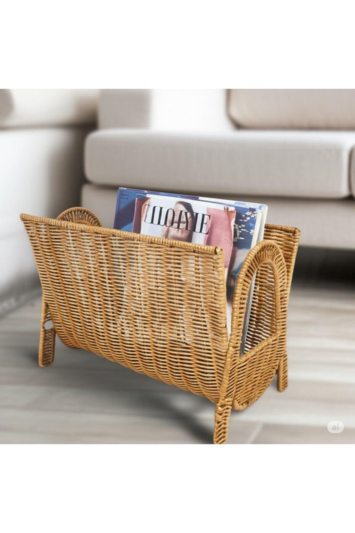 STOREMAX goldflare Wicker Serisi Hasır Örme Retro Tasarım Gazetelik goldpath 1032927