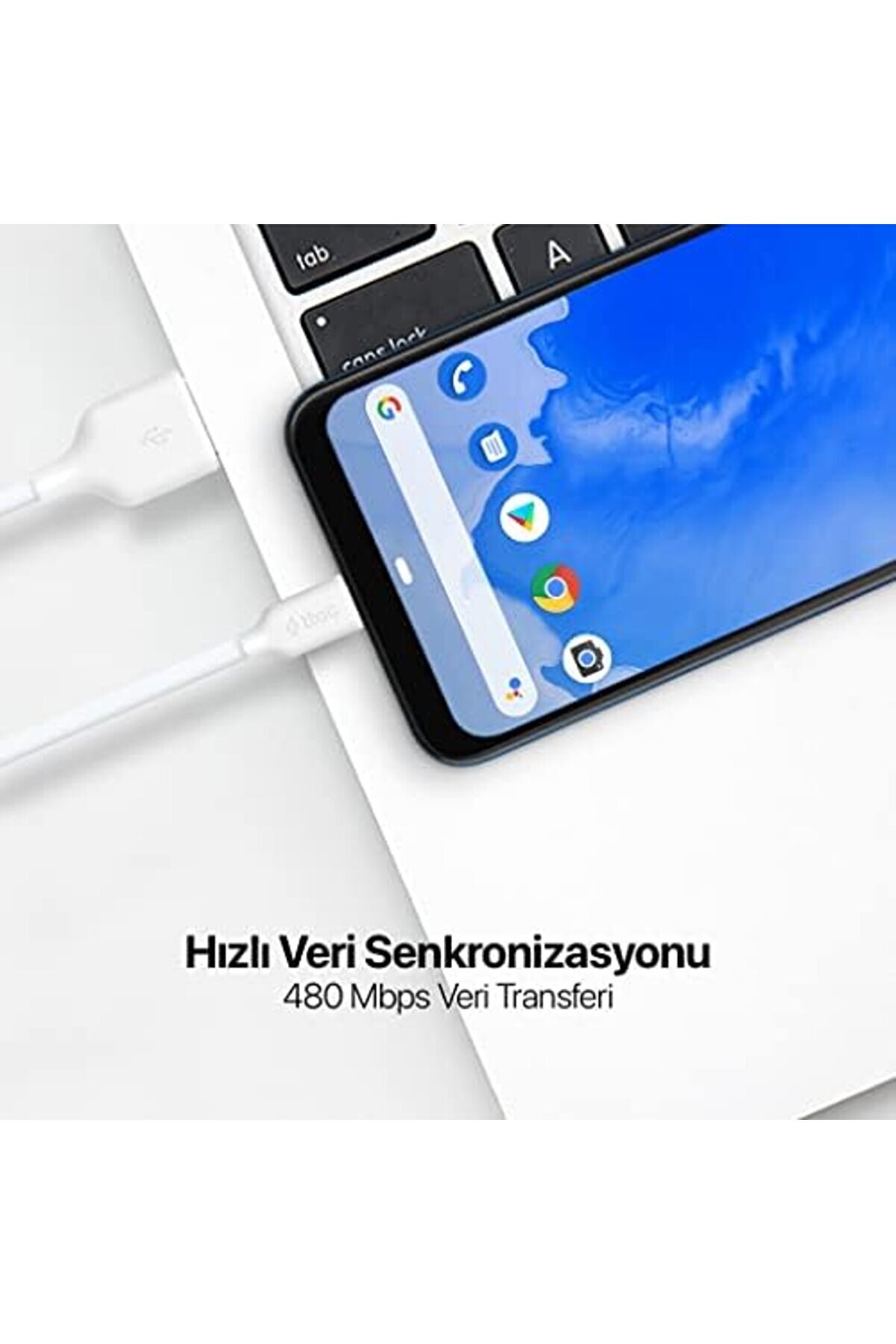Vegashop Mi̇cro Usb 120Cm Şarj Kablosu, Gri̇ 1032927