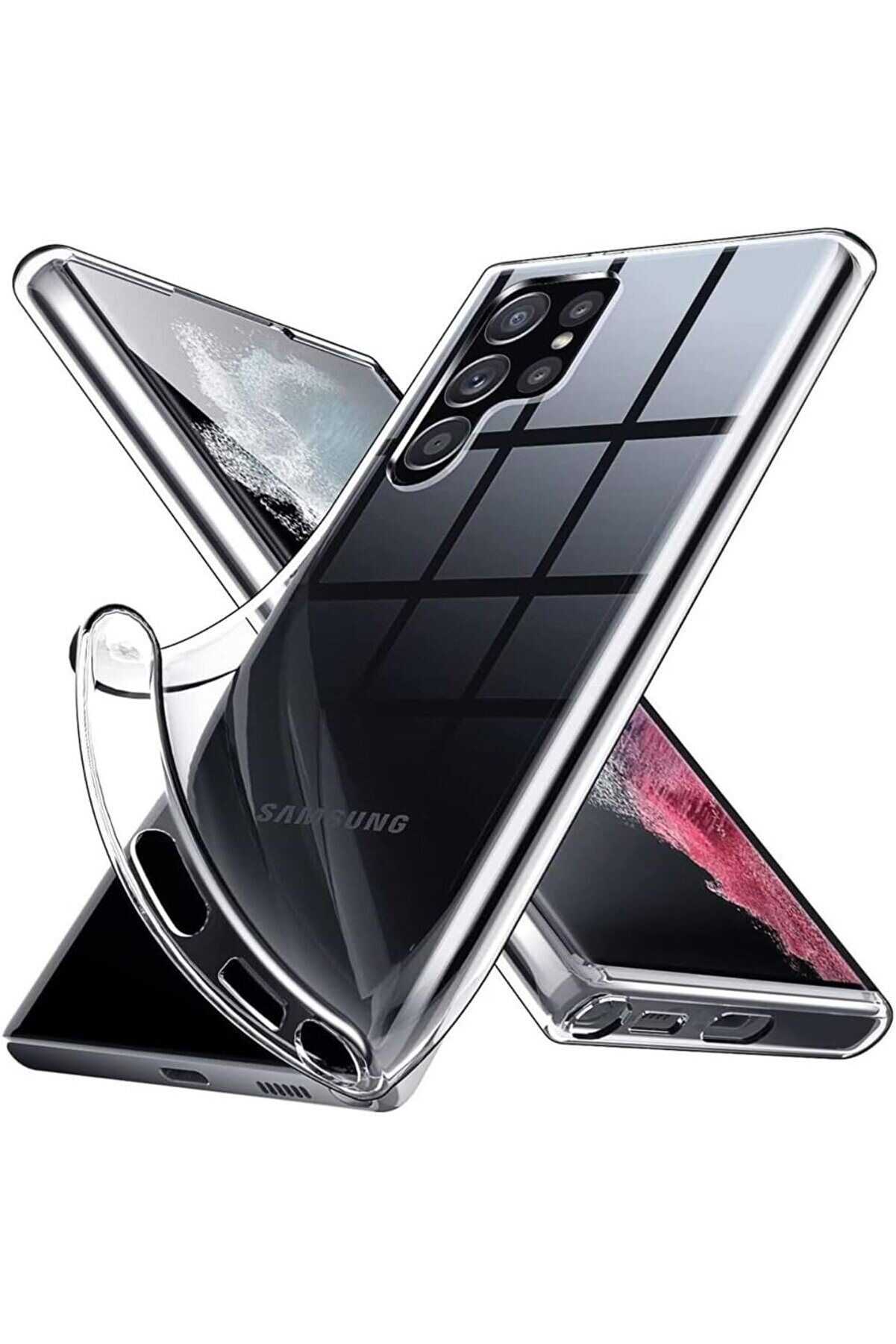 STOREMAX goldglow İletişim S23 Ultra ile Uyumlu Kapak 1mm Süper Silikon Şeffaf Kılıf buylight 1053513