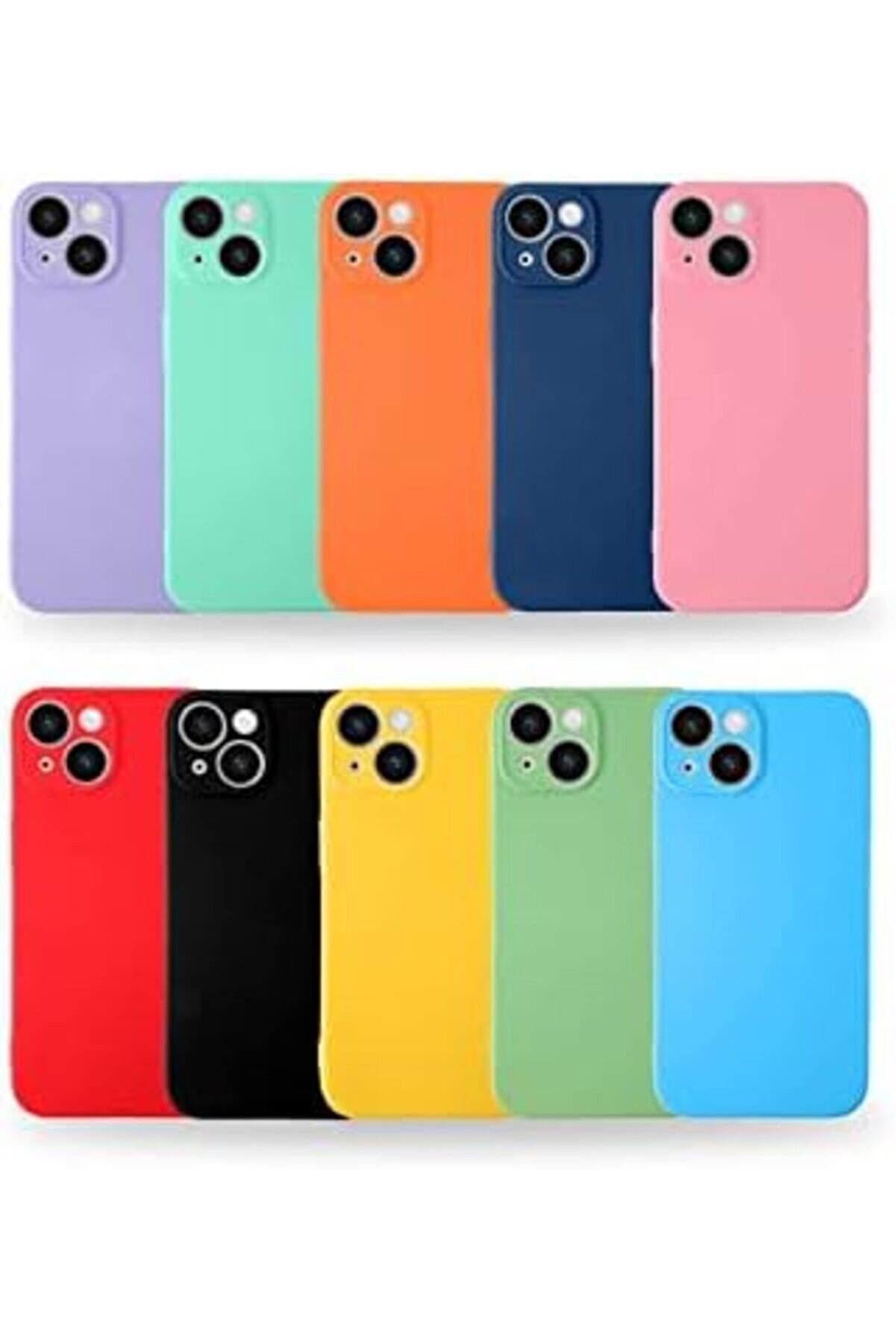 Lvnshop İleti̇şi̇m 14 İle Uyumlu Kapak I&ccedil;i̇ Kadi̇fe Kamera Korumalı Lansman Si̇li̇kon Kılıf - Sarı 224120