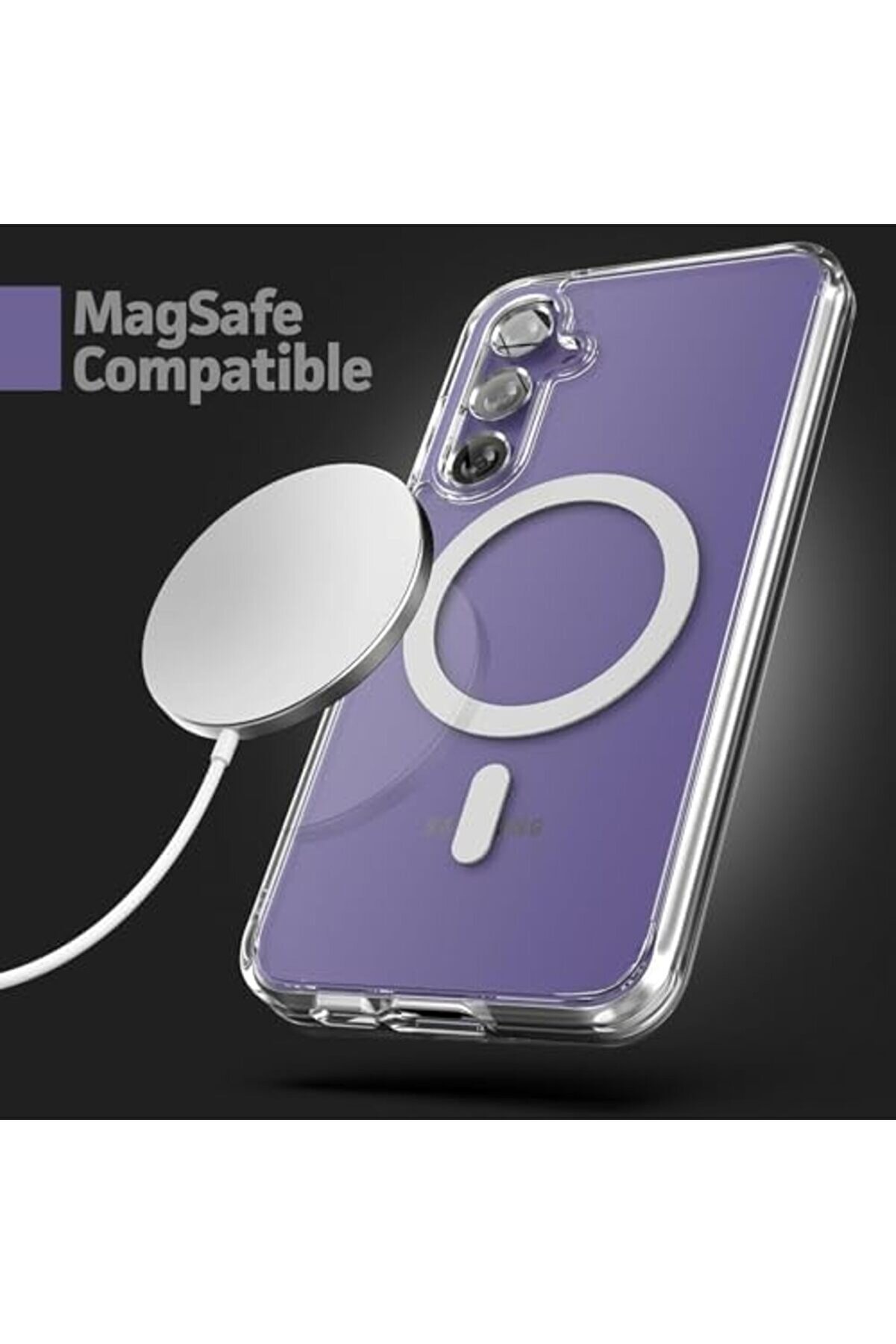 Lvnshop S24 Fe İ&ccedil;i̇n Kılıf Kamera Korumalı İle Uyumlu Şarj &Ouml;zelli̇kli̇ Şeffaf Kılıf (Şeffaf, S24 Fe) 2