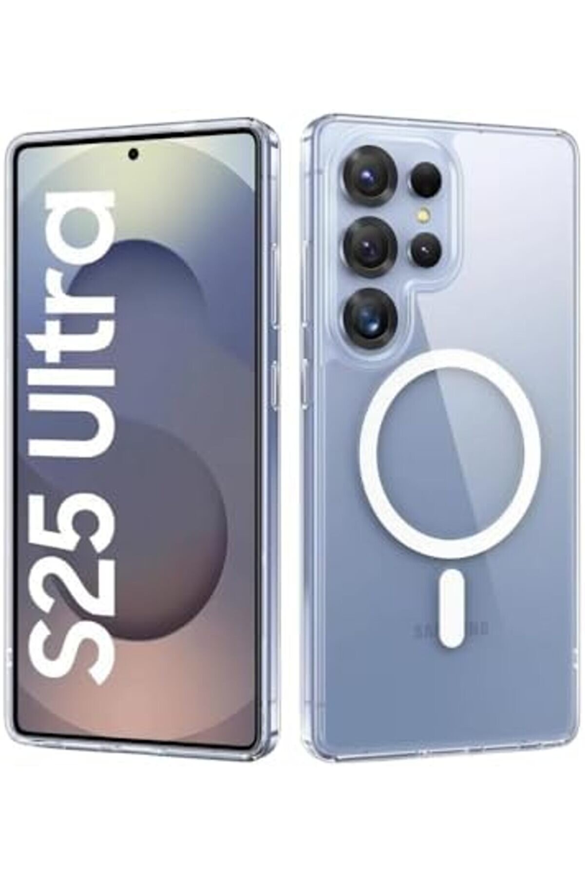 Lvnshop Aksesuar S25 Ultra Uyumlu Şeffaf Kılıf – Manyeti̇k Kablosuz Şarj Destekli̇, Darbe Emi̇ci̇ Ve Day