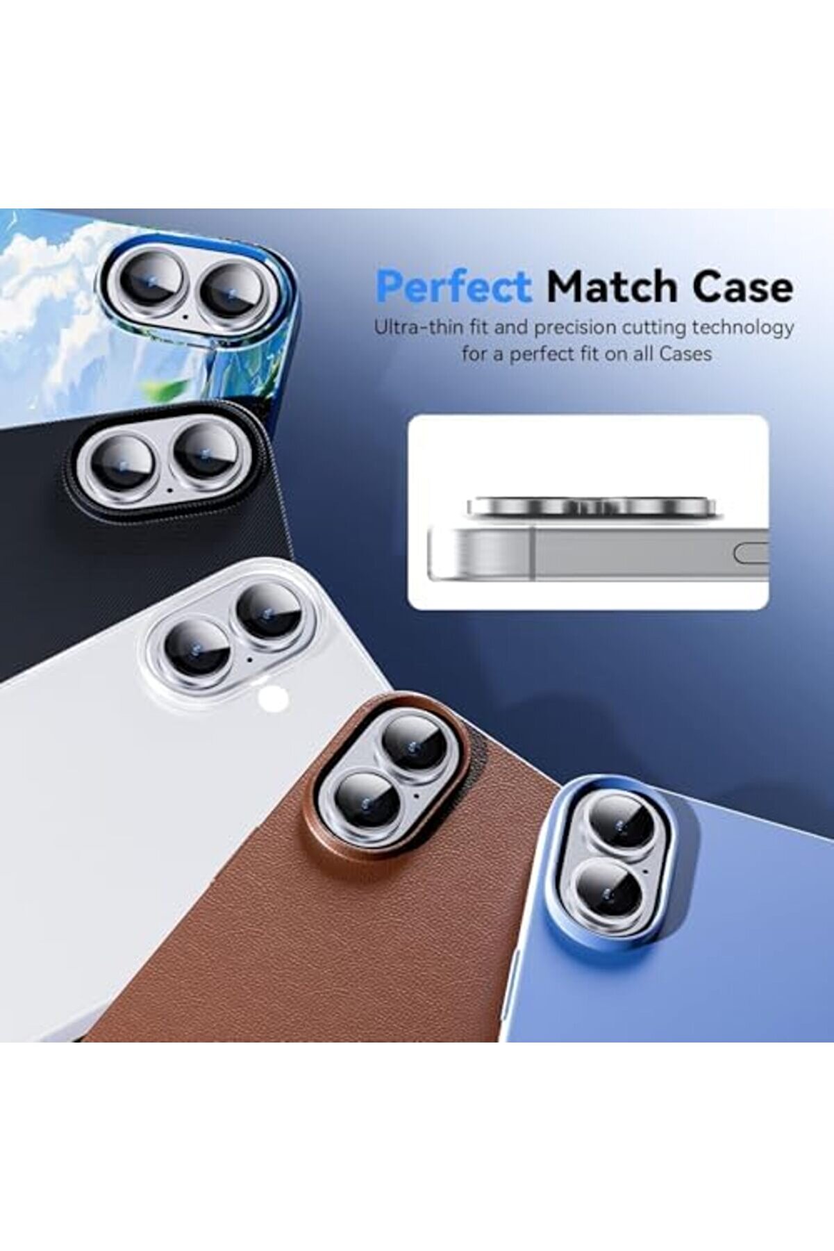 Lvnshop 16 Ve 16 Uyumlu Kamera Camı Lens Halka Set - Si̇yah Ti̇tanyum 224120