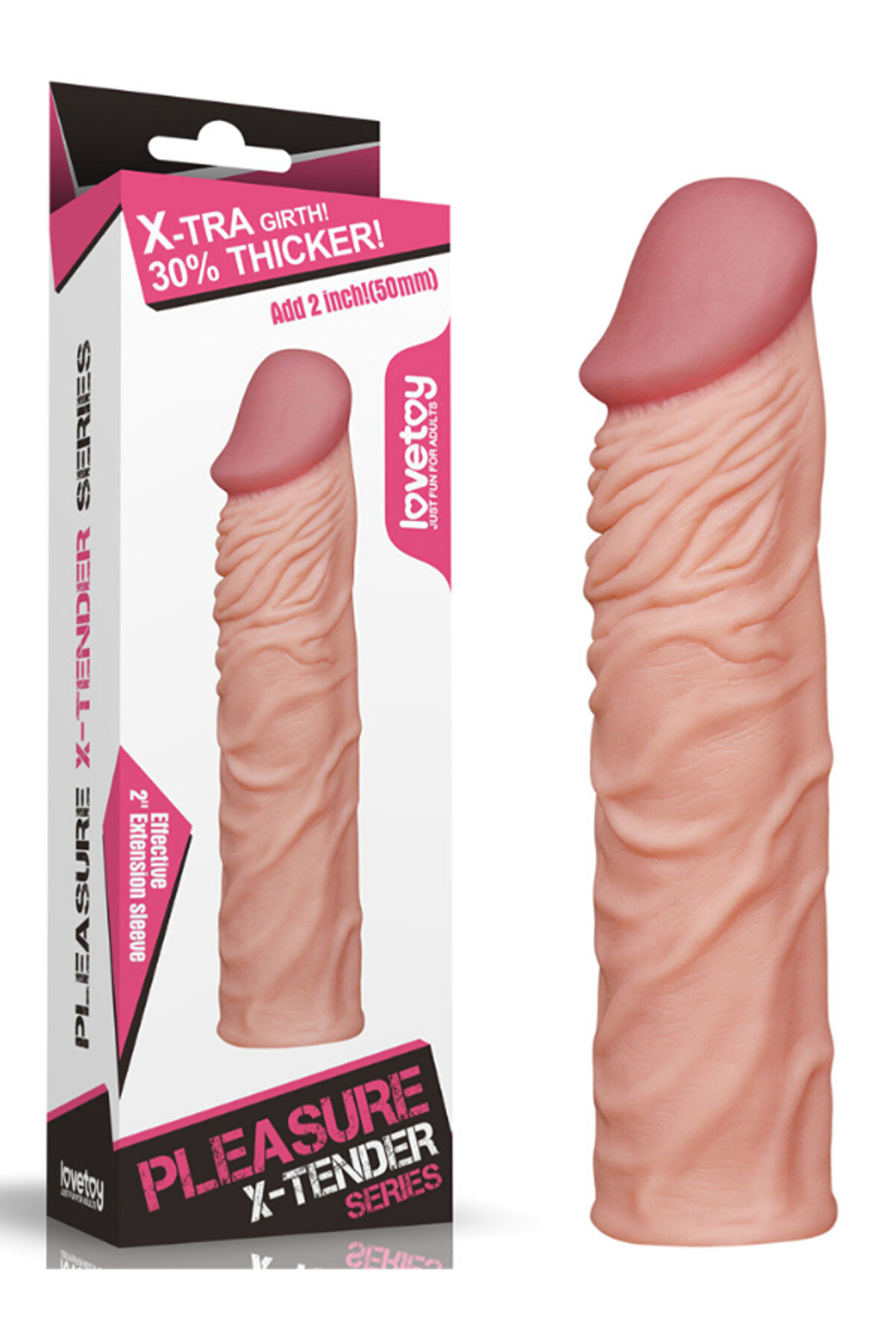 ShibariTürk Add 2" Pleasure X Tender Penis Sleeve Flesh