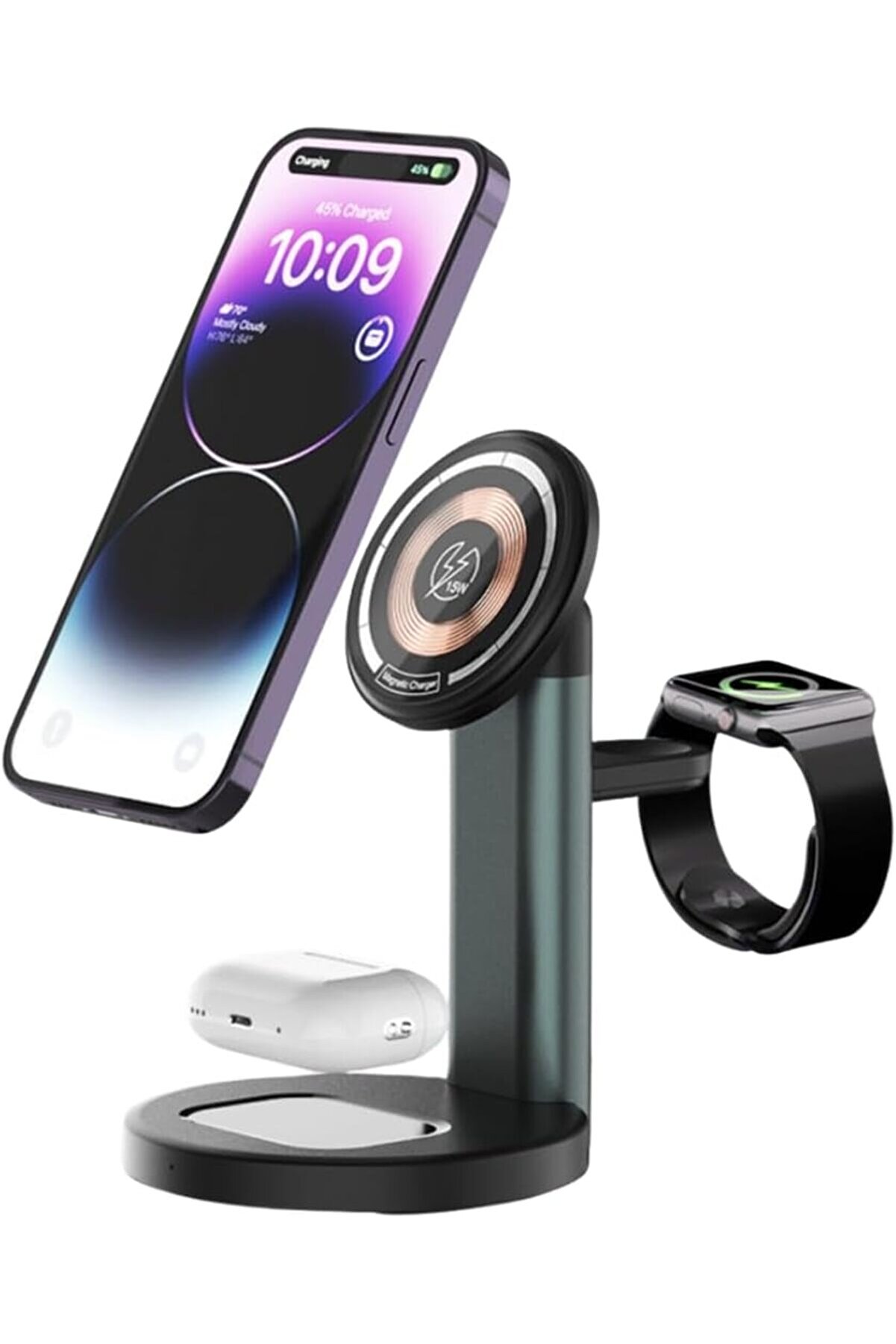 STOREMAX lvnshop 1 Arada Manyetik Uyumlu Qi2 Kablosuz Şarj ile Uyumlu- ile Uyumlu- ile Uyumlu (S36-A 3in1) 2