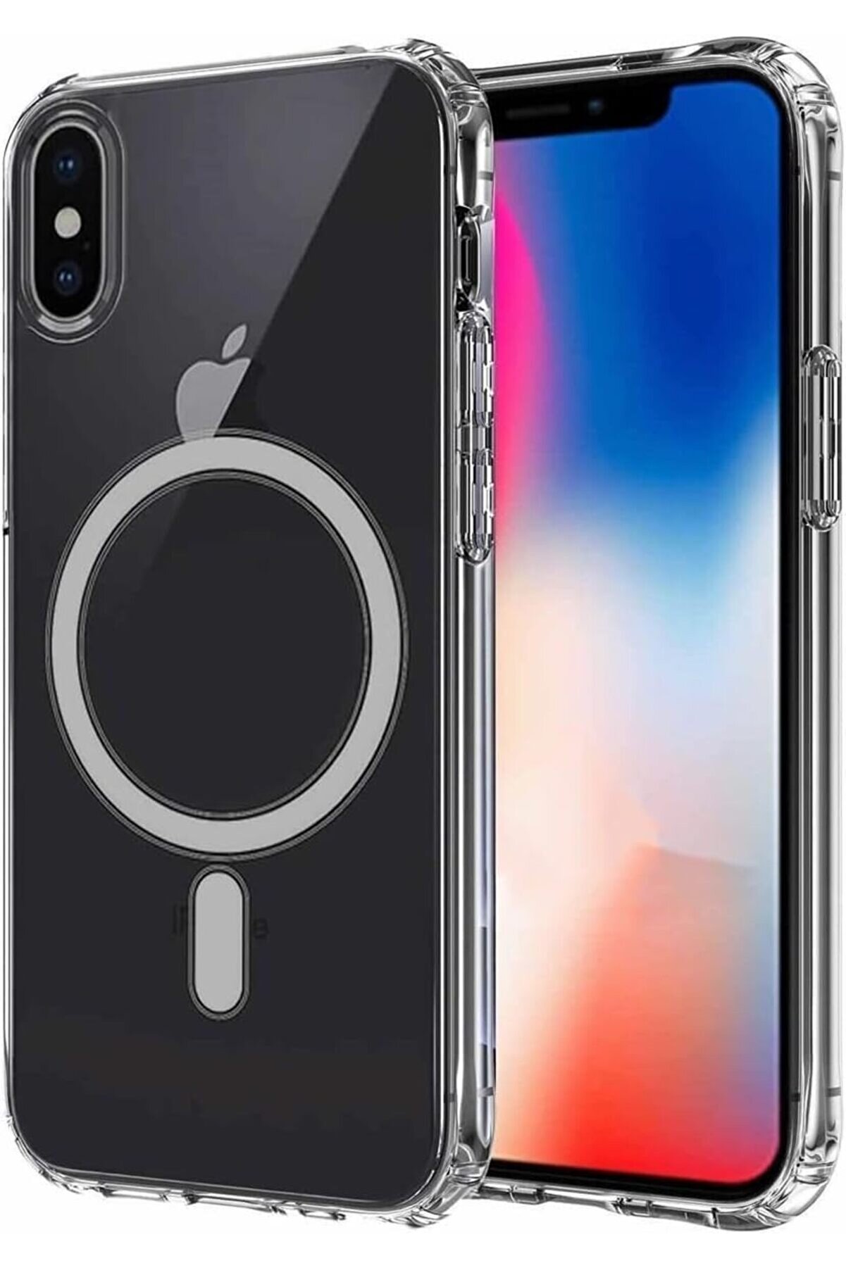 STOREMAX modaflux XS Max için Kılıf Kamera Korumalı ile Uyumlu Şarj Özellikli Şeffaf Kılıf (Şeffaf, XS Max) p