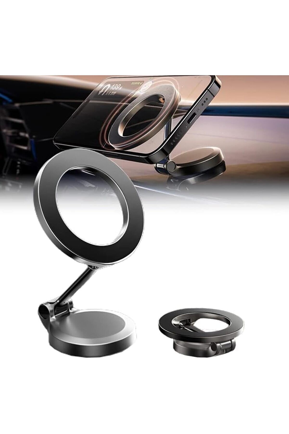 STOREMAX lvnshop G118 İLE UYUMLU SÜPER MIKNATISLI 360 DERECE DÖNEBİLEN İÇERİSİNDEKİ METAL APARATLARLA TÜM CEP