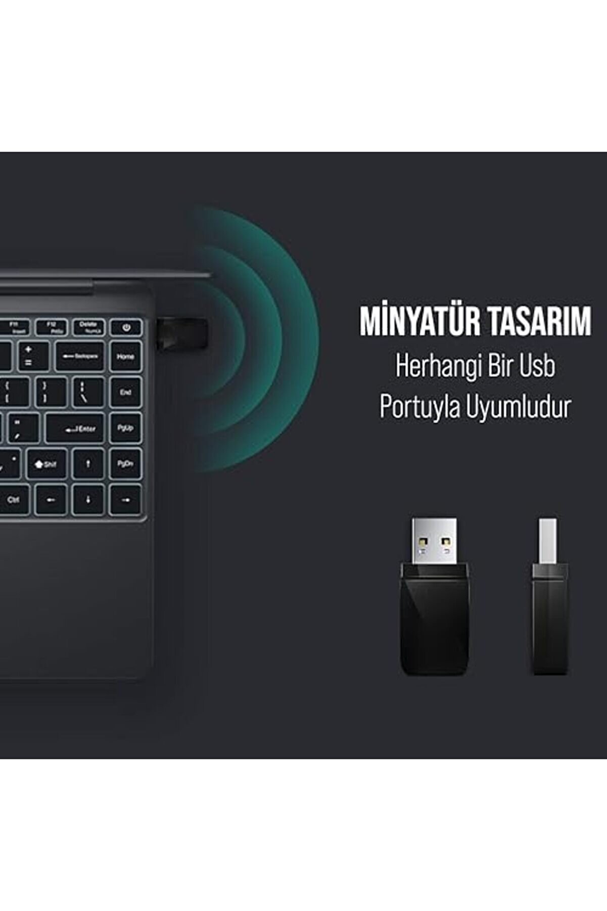 Mi̇ni̇ Usb Wi̇fi̇ Adaptör 300 Mbps Uyumlu (W-1) Maxshtr 1053513