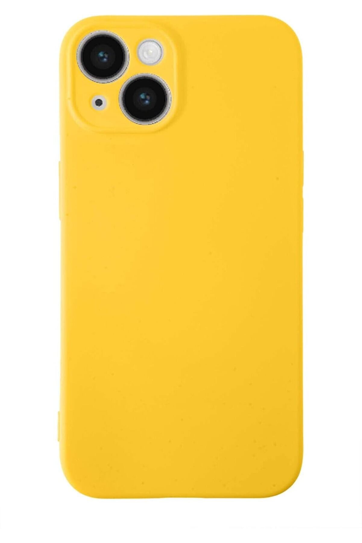 STOREMAX lvnshop İLETİŞİM 14 ile Uyumlu Kapak I&ccedil;i Kadife Kamera Korumalı Lansman Silikon Kılıf - Sarı 224120