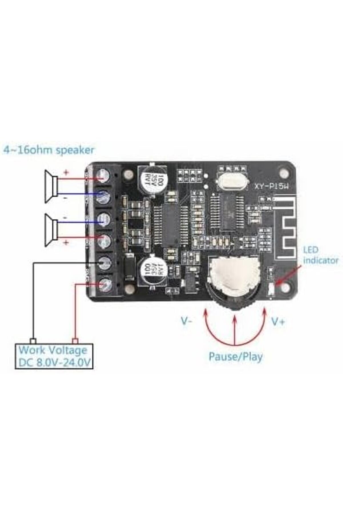 Xy-P15W Bluetooth Amfi̇ Modülü Ampli̇fi̇katör Devresi̇ Maxshtr 1053513