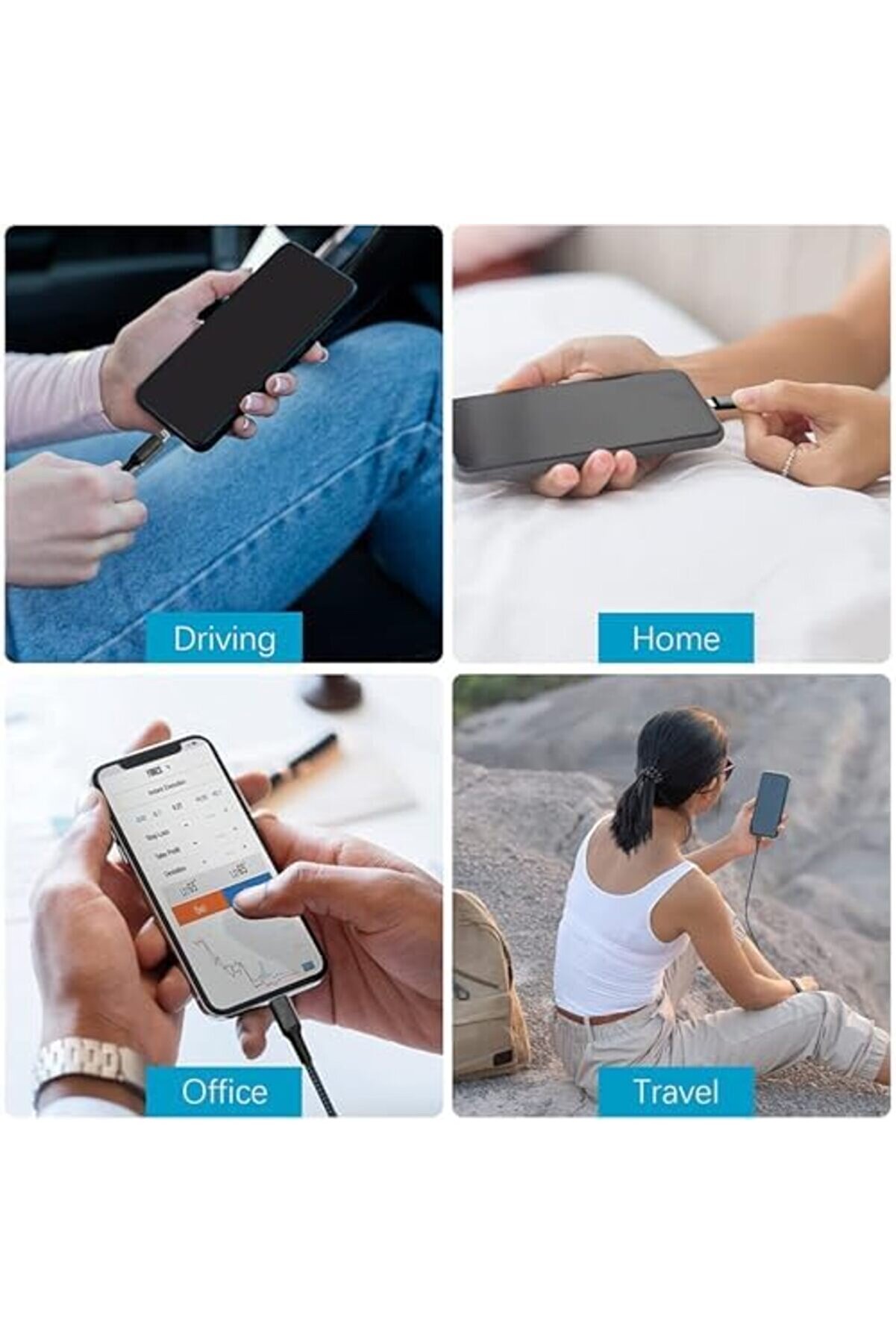 Aclyashop Şarj Kablo - Ve İpad Uyumlu, Yetty Serti̇fi̇kalı, Dayanıklı Örgü, Veri̇ Ve Şarj Kablosu, İdea