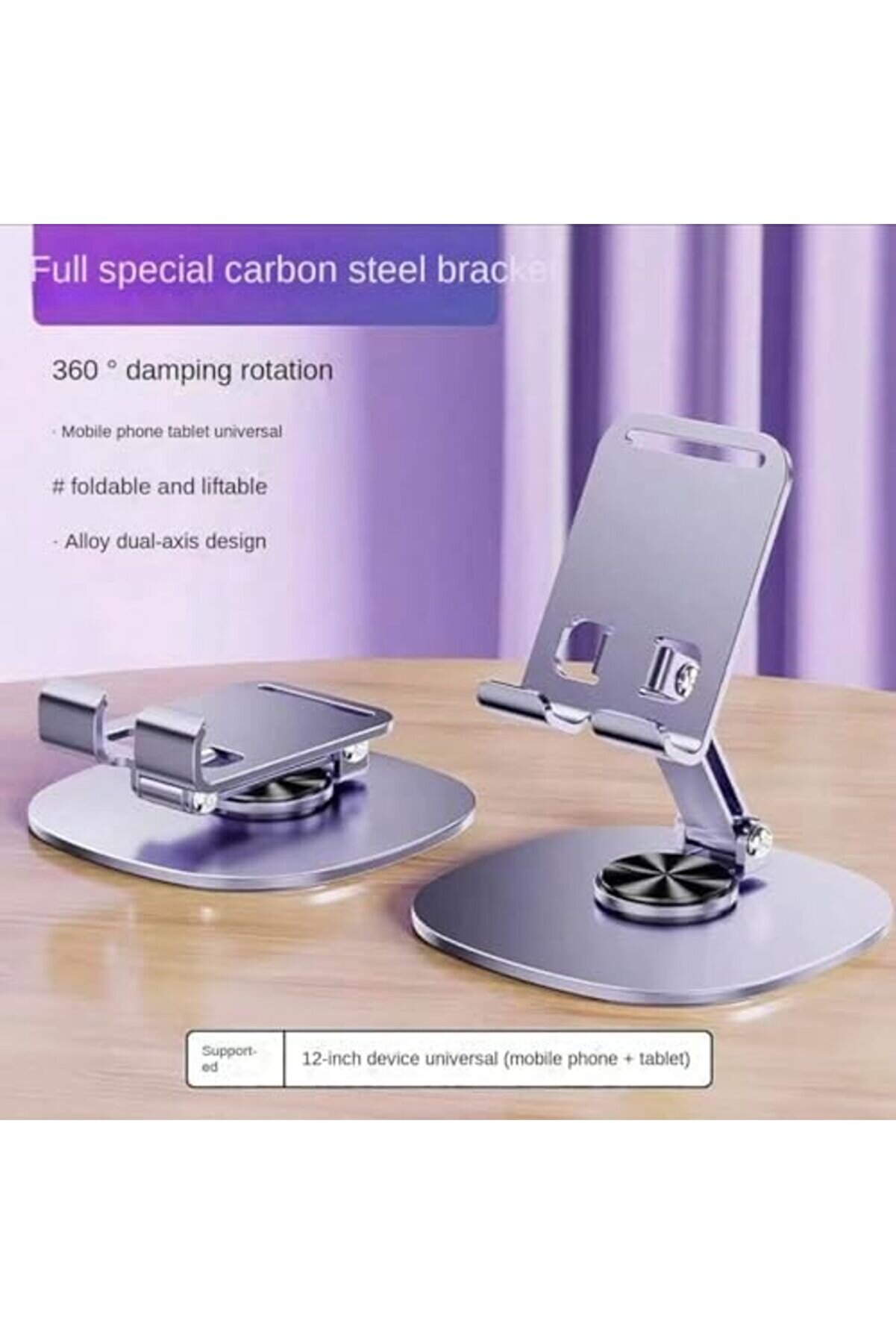 Aclyashop Metal 360 Derece Dönebi̇len Yk Masa Üstü Telefon Tutucu, Yüksekli̇ği̇ Ayarlanabi̇li̇r, Profosyo