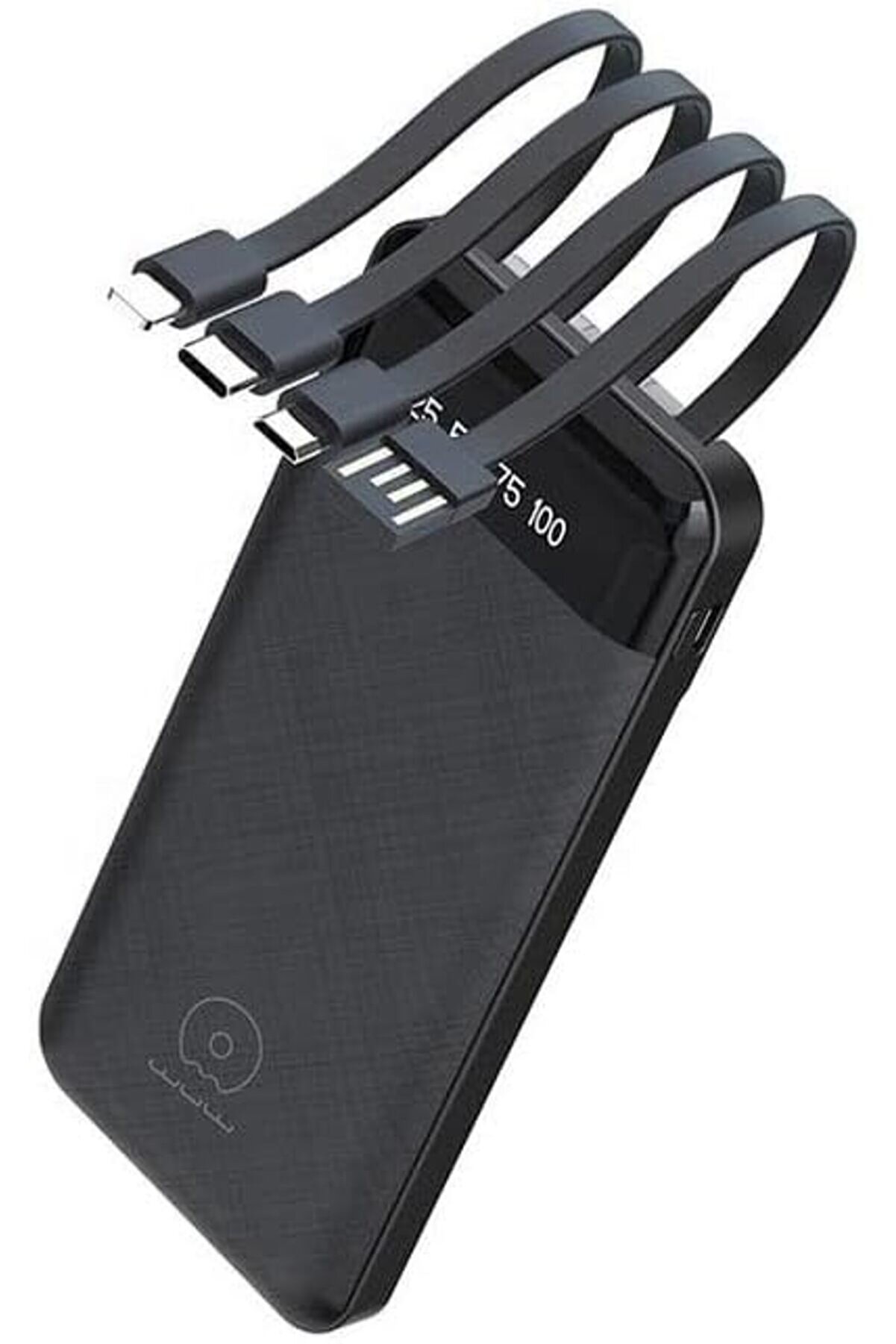 STOREMAX oskyshopc BN44 10000mAh Powerbank LED Ekranlı Type-C USB Micro USB Kablolu Tüm Uçlar (Siyah) newdesi