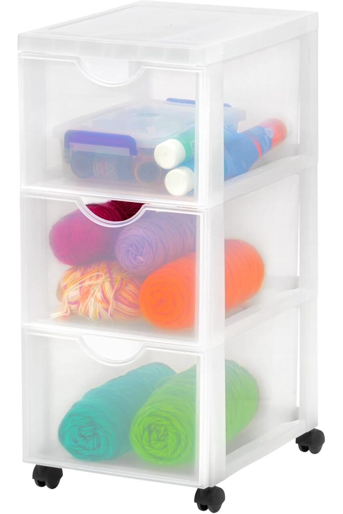 STOREMAX PRStoRe Ohyama, Plastik saklama kulesi, 15 litrelik çalışma masası çekmecesi, tekerlekli, DDDC-