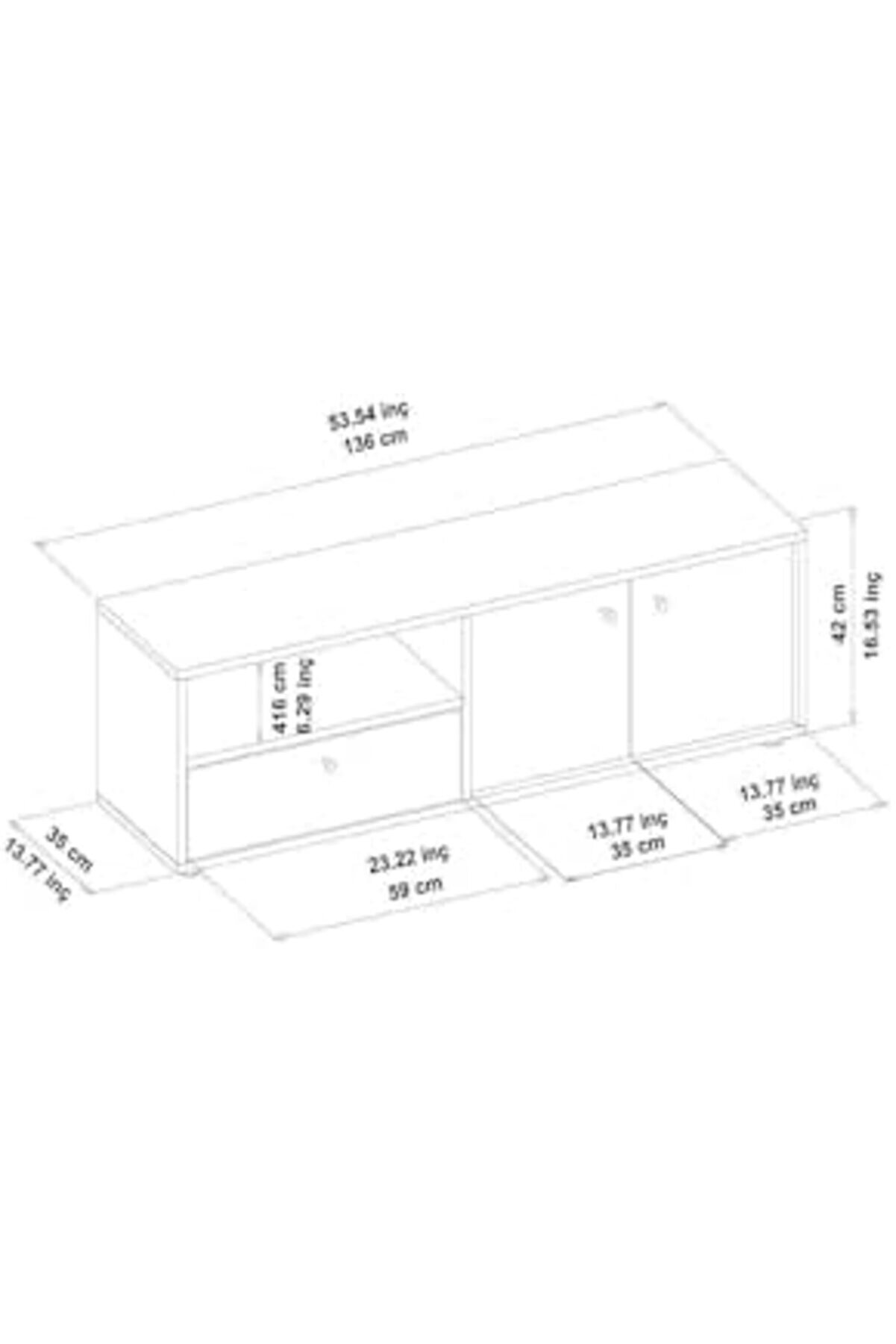 Lvnshop Kapaklı Tv Sehpası, Tv Üni̇tesi̇ Beyaz/ 224120