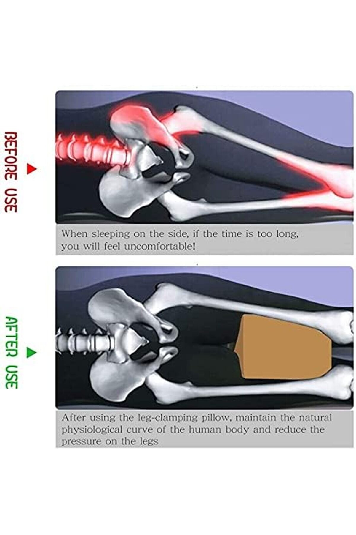 Lvnshop Vi̇sco Yastık Bambu Yastık Ortopedi̇k Bacak Arası Yastığı Destekli̇ Ortopedi̇k Yastık 224120
