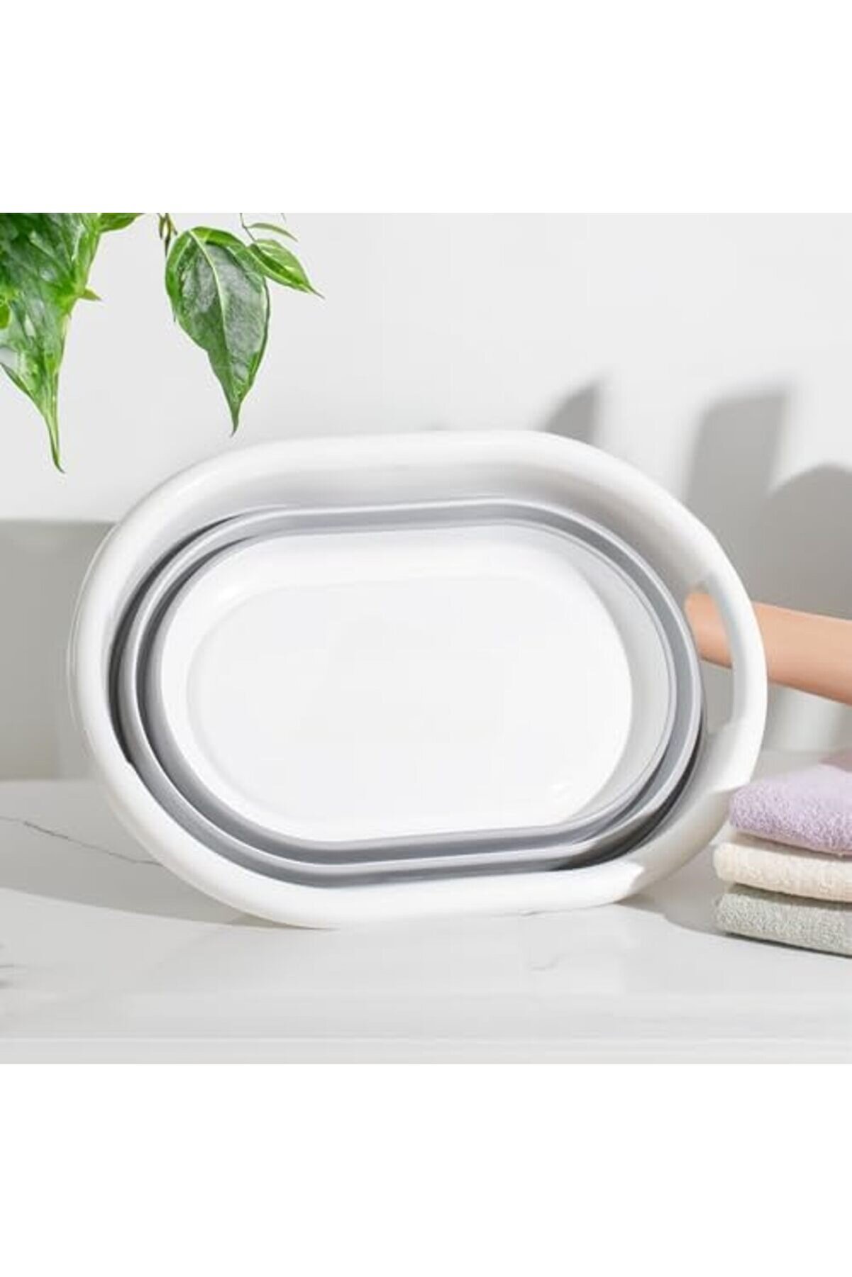 Lvnshop La-550 Katlanabi̇li̇r Çamaşır Sepeti̇ Akordi̇yon Katlanır Sele Sepet Si̇li̇kon Çamaşır Sepeti̇ 40 L