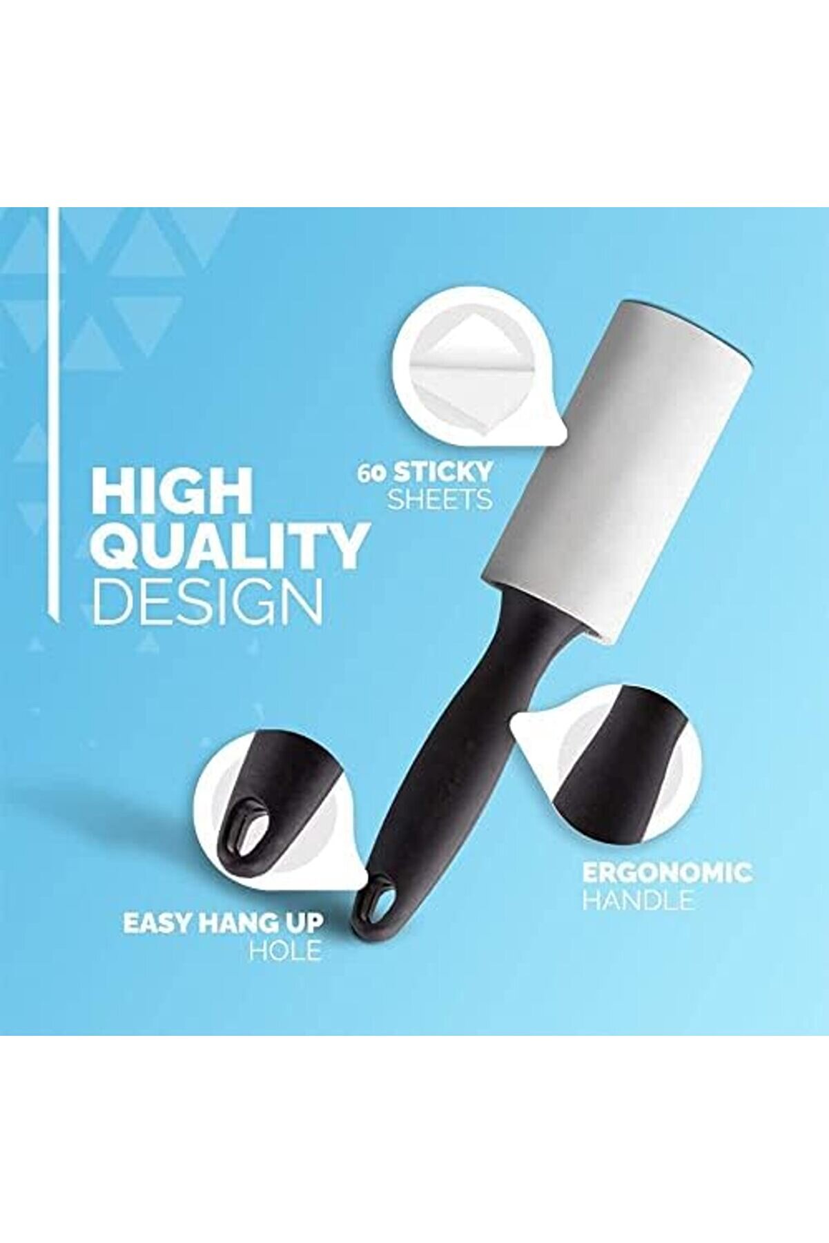 Snshop Yapışkanlı T&uuml;y Ve Toz Temi̇zleme Rulosu &ndash; 240 Yaprak + 4 Yedek, Y&uuml;ksek Yapışkanlık,