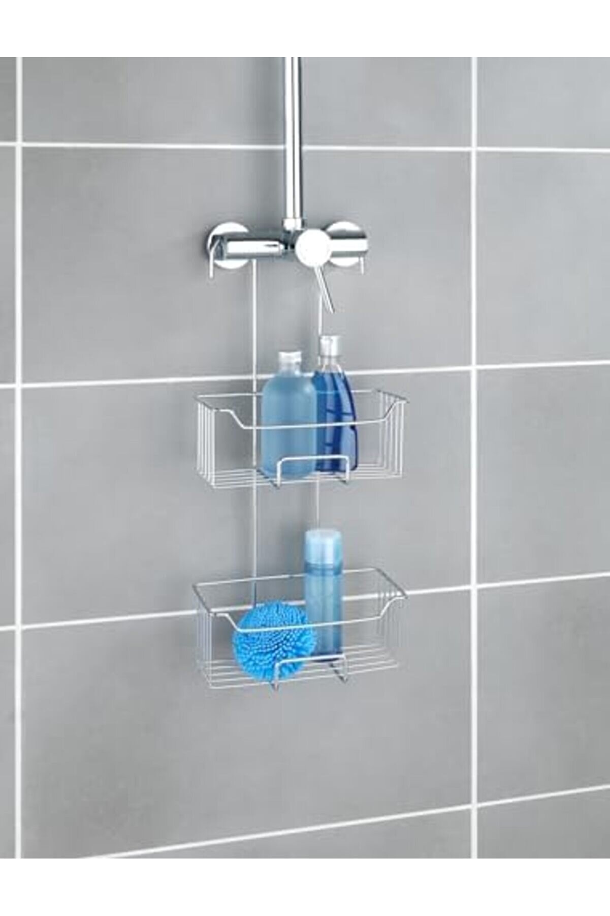 Snshop Mi̇lo Paslanmaz &Ccedil;eli̇kten Yapılmış Termostati̇k Duş Rafı, 2 Sevi̇yeli̇, Asılı Duş Rafı,