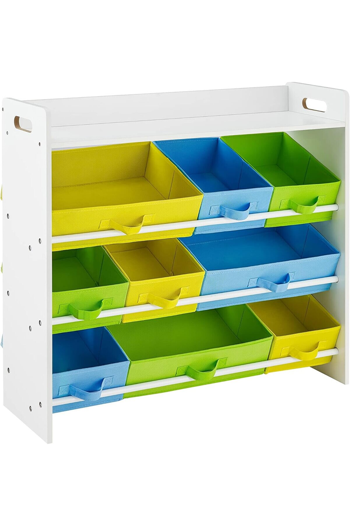 STOREMAX lvnshop Çocuk Odası Rafı, 9 Polar Sepetli Oyuncak Düzenleyici, Çocuk Odası Için Oyuncak ve Kitaplık,