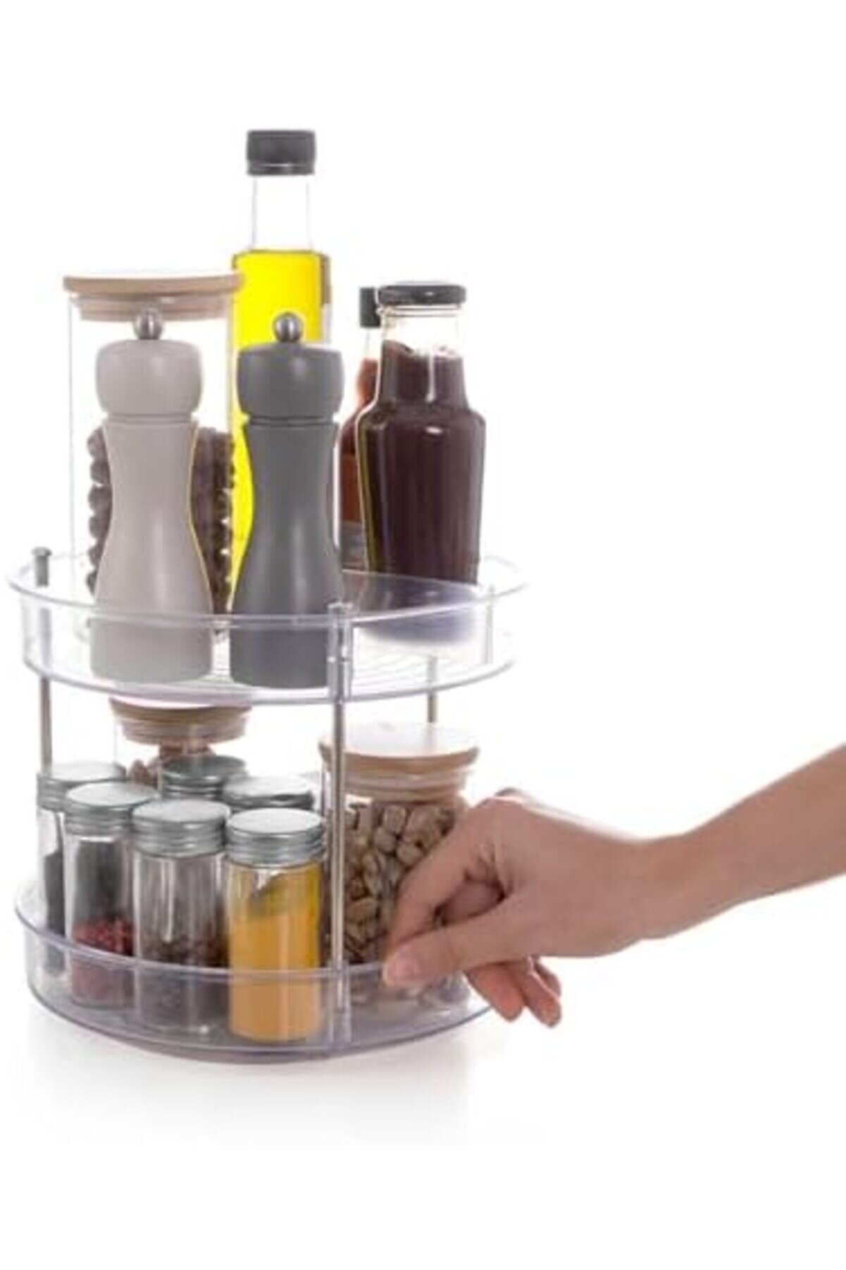 Ynsshopi̇ng M-E64-16 Elpi̇da İki̇ Katlı Döner Raf, 20 X 23 Cm, Şeffaf Newtrrendi̇ng 1178227