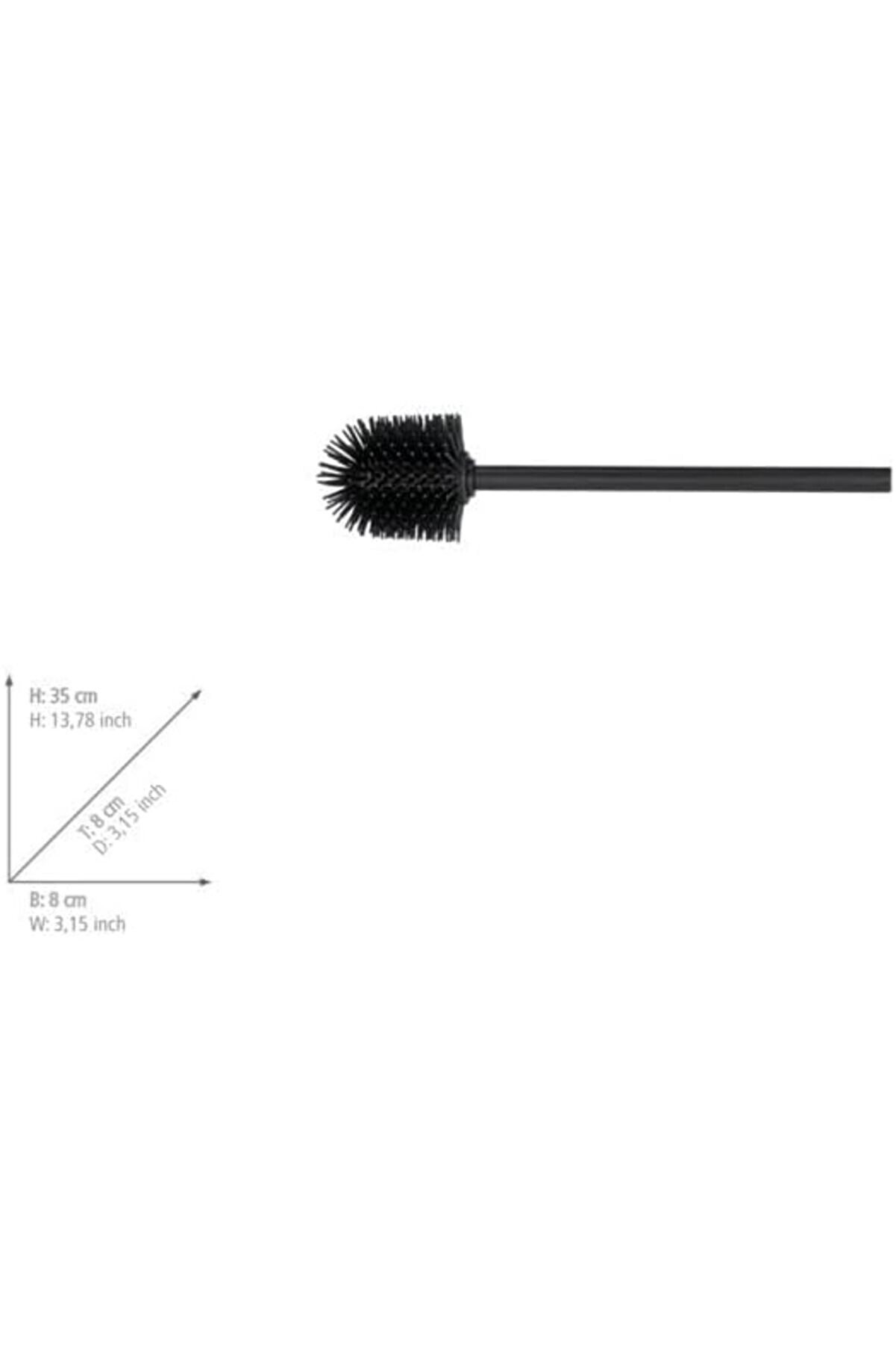 Snshop Si̇yah Saplı Si̇li̇kon Yedek Fırça Ø 8 Cm Si̇li̇kon Yedek Başlıklı Yedek Tuvalet Fırçası