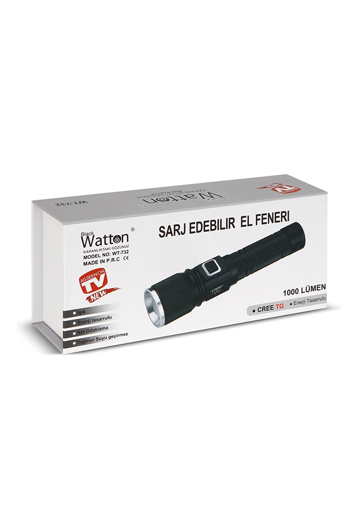 Cree Tg Led 1000 Lümen Göstergeli̇ Fonksi̇yonel El Feneri̇ Wt-732