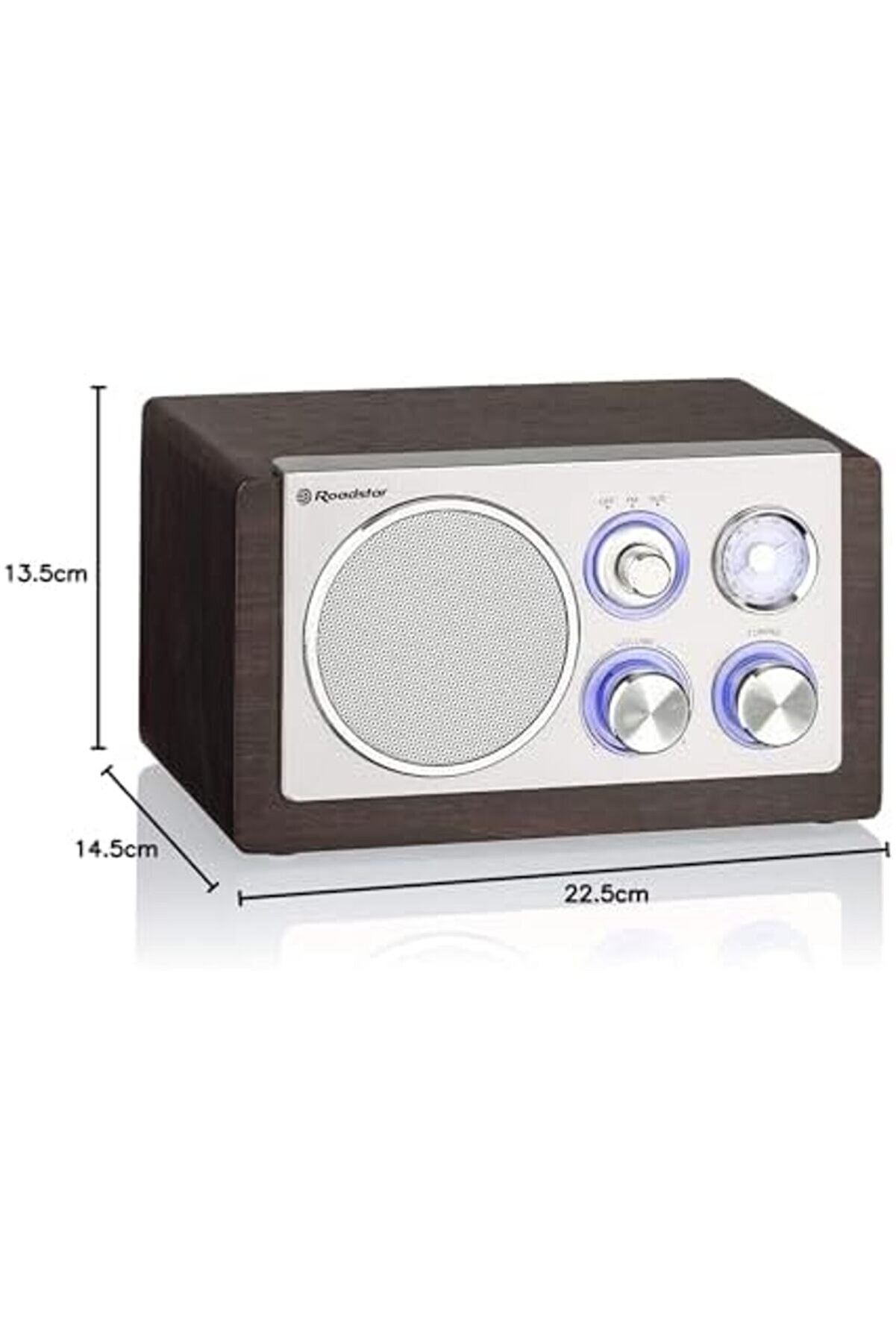 Hra-1245 Retro-Radyo Ukw Ve Mw Tuner (Teleskop-Anten, Pi̇l İle Çalışabi̇li̇r), Kahverengi̇/Gümüş M