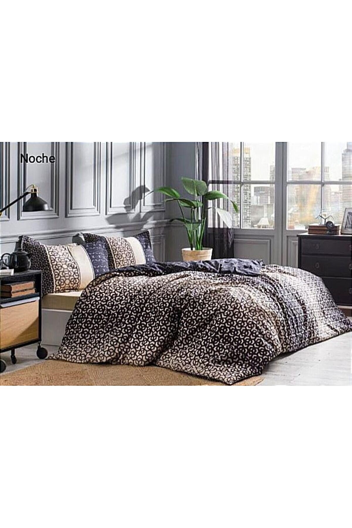 Noche Si̇yah Çi̇ft Ki̇şi̇li̇k Nevresi̇m Takımı Maxshtr 1053513