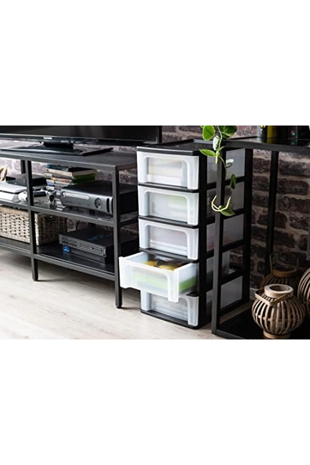 Jptrshop Ohyama Chest Och-2005 Çekmeceli̇ Konteyner/Çekmeceli̇ Dolap, Plasti̇k, Si̇yah/Şeffaf, 35,5 X