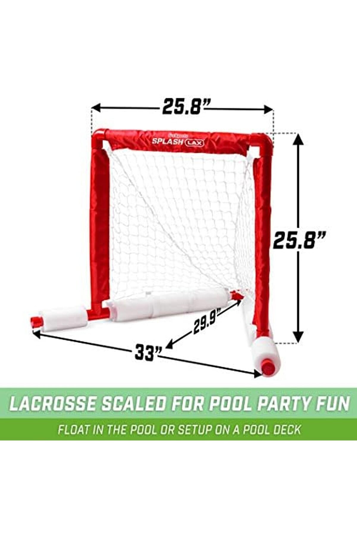 Snshop Lakros Yüzen Havuz Oyun Seti̇ - Havuz Lakros Kalesi̇, 2 Su Lakros Çubuğu Ve 4 Yumuşak Kauç