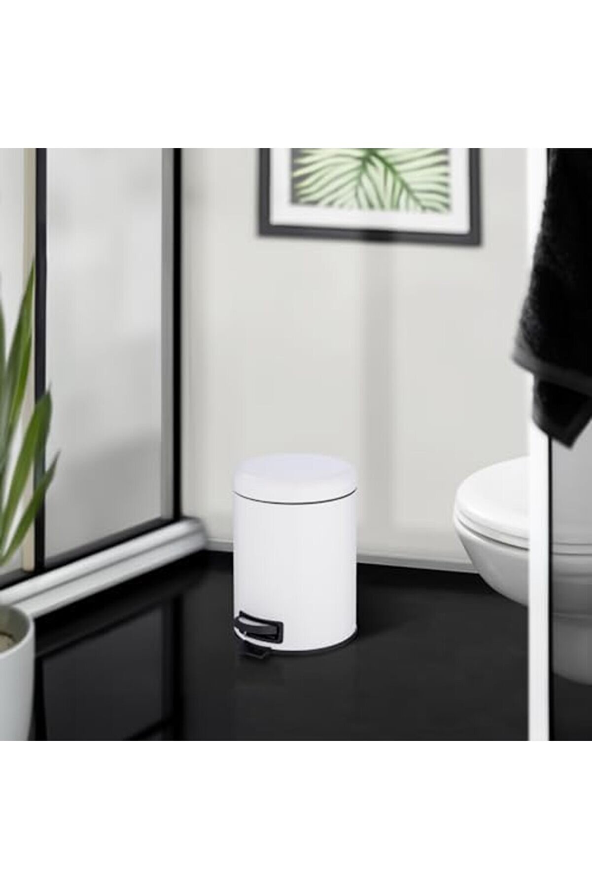 Lvnshop Pedallı Çöp Kovası 5 L. Leman, Gri̇, Metal, 3 X 11,5 X 11,5 Cm 224120