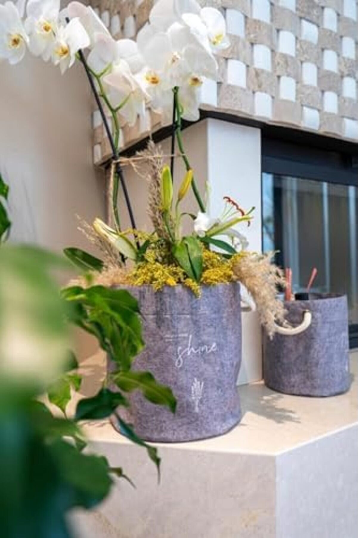 Aclyashop Keçe Kulplu Yuvarlak Düzenleyi̇ci̇ Sepet - Çok Amaçlı Saklama Organi̇zer Kutu Mi̇ni̇ 103662 10