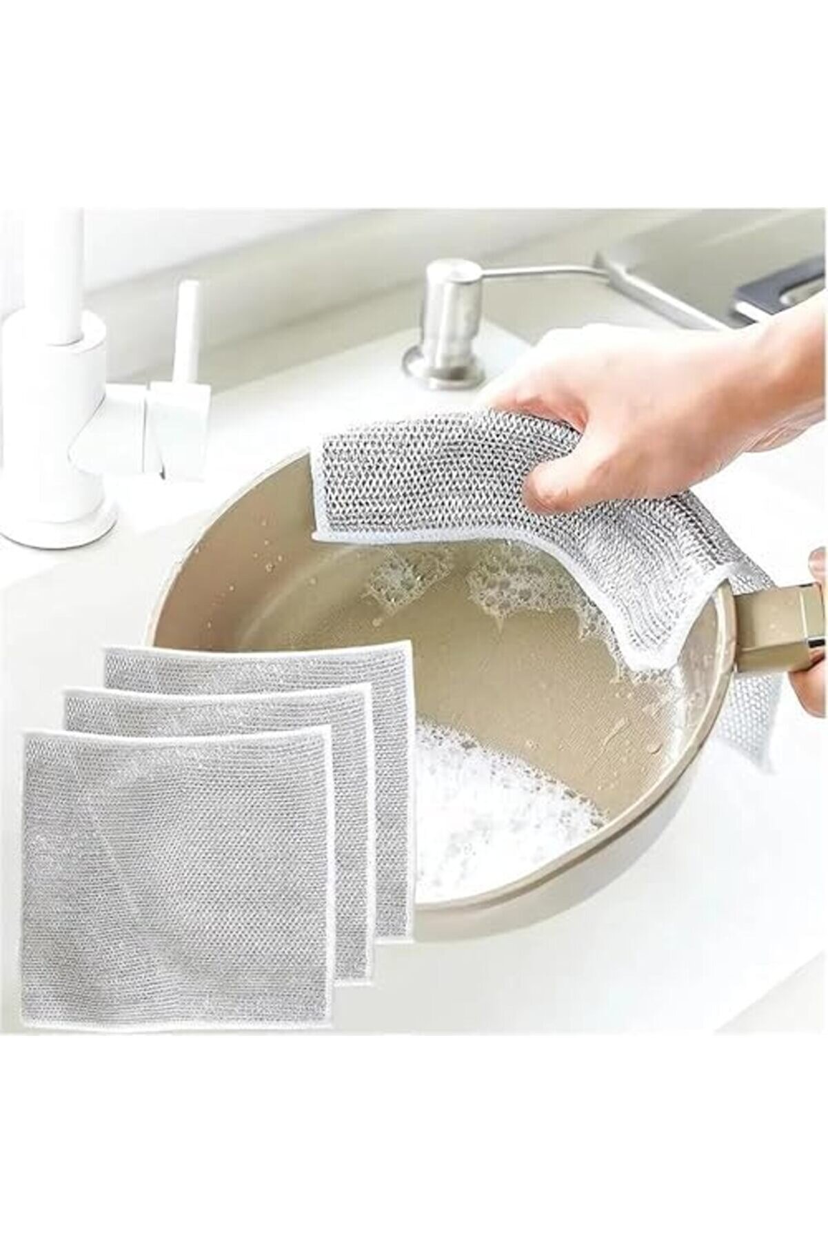 Gçavm Bulaşık Bezi̇ (5 Adet Çoklu Paket) Çi̇zdi̇rmez Bulaşık Teli̇,Çok Amaçlı Ovalama Bezi̇ (5