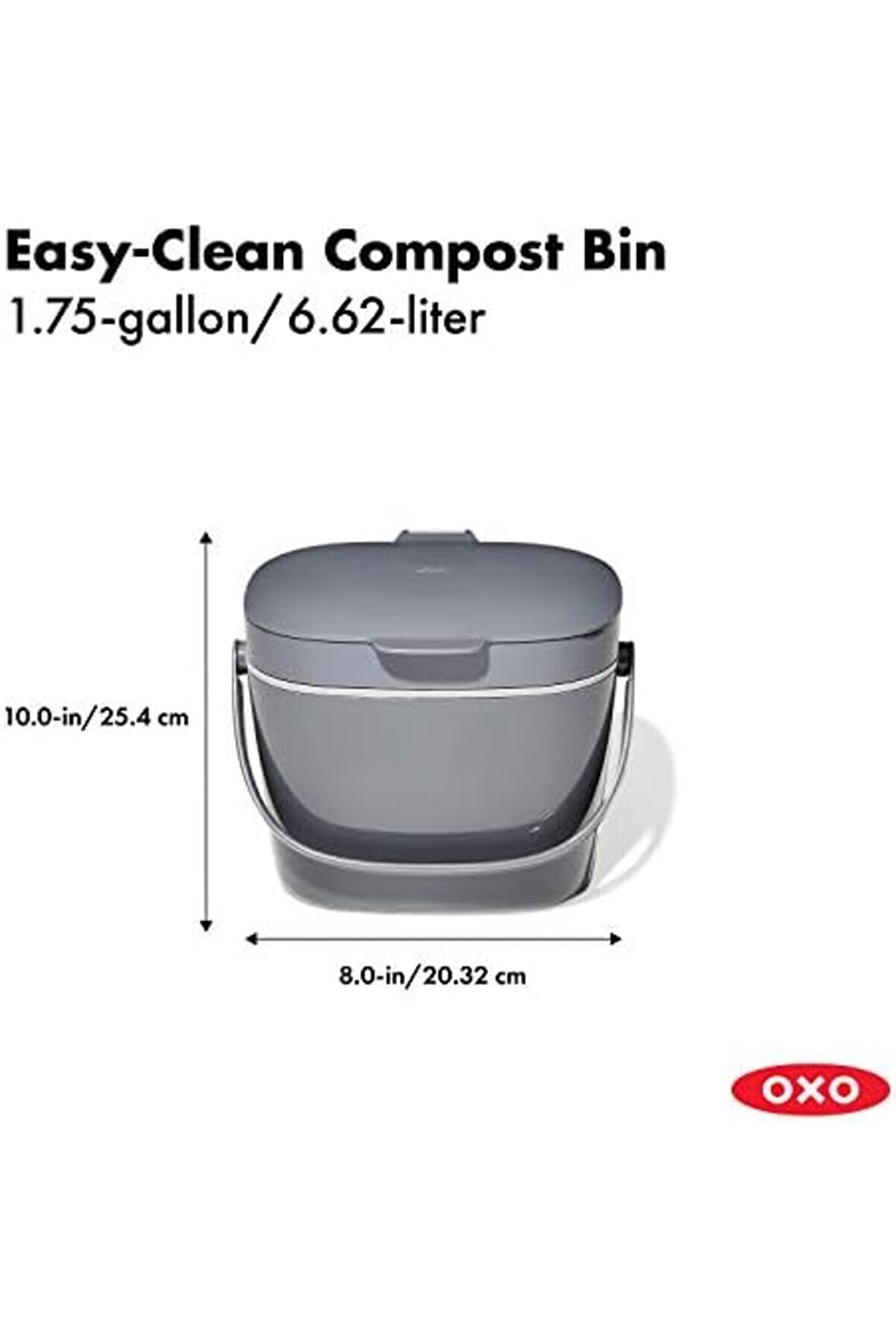 Brfshop - Good Gri̇ps Kompost Kutusu Antrasi̇t - Mutfak İçi̇n Koku Geçi̇rmez Organi̇k Çöp Kutusu - 6,