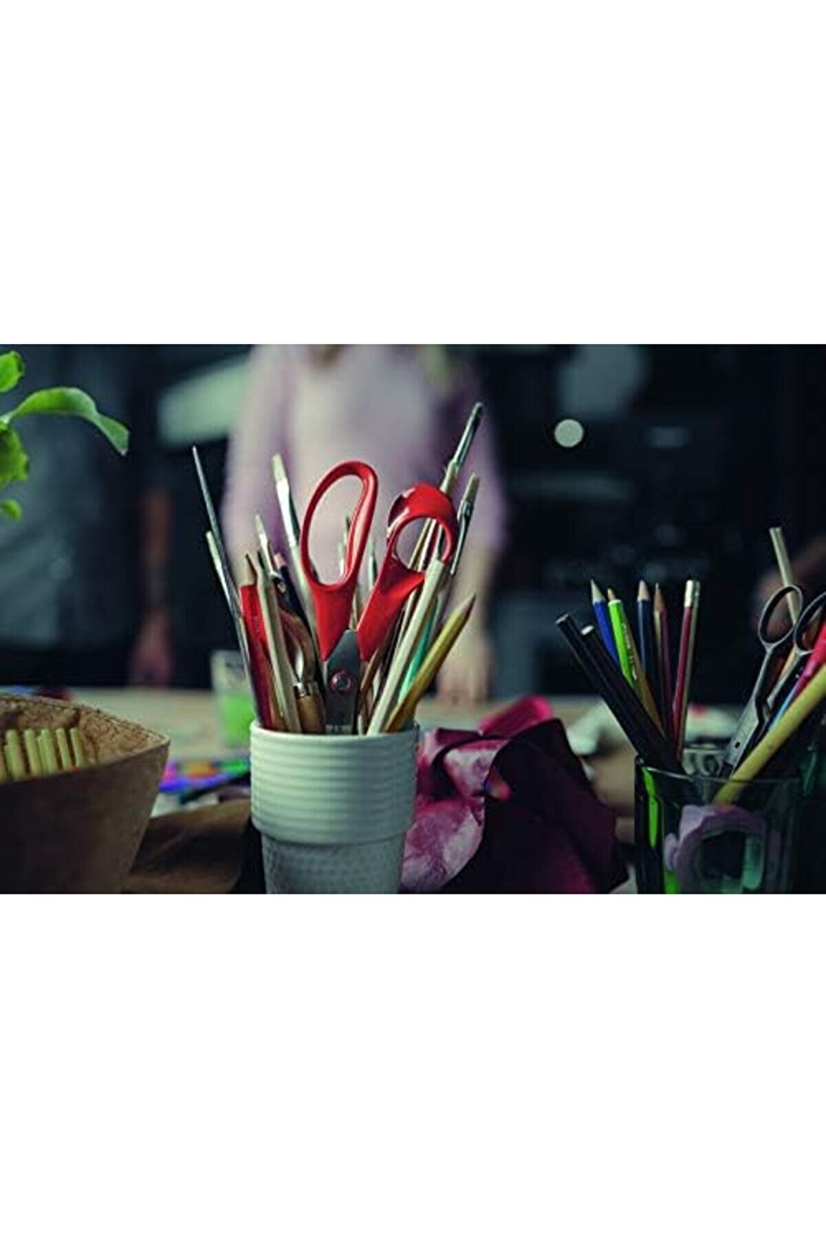 Jptrshop Evrensel Makas Solaklar İçi̇n, Toplam Uzunluk 21 Cm, Paslanmaz Çeli̇k Bıçaklar/Plasti̇k S