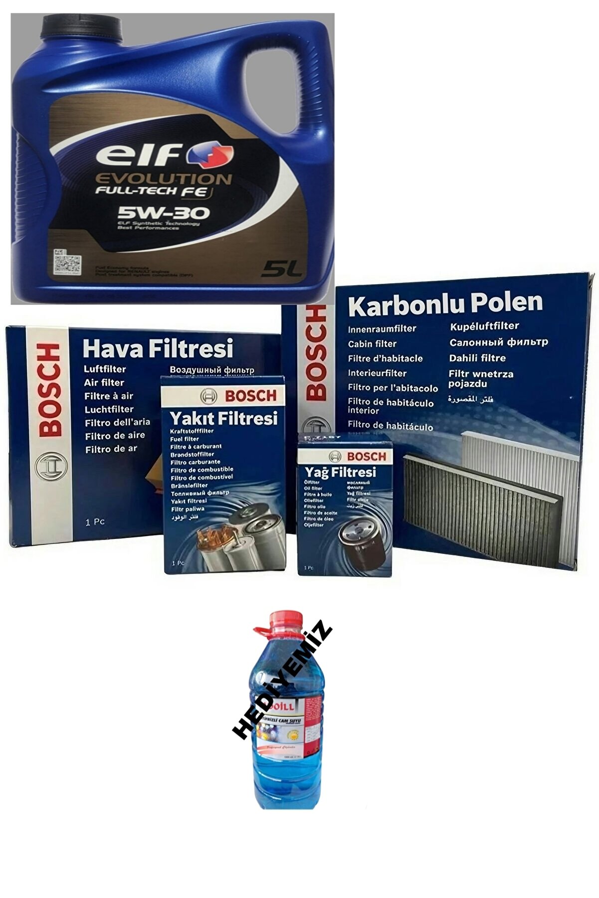 Bosch Hyundai Accent Era 1.5 Crdı Filtre Bakım Seti 2006-2012+ELF 5W-30 5LT YAĞ 2025 ÜRETİM