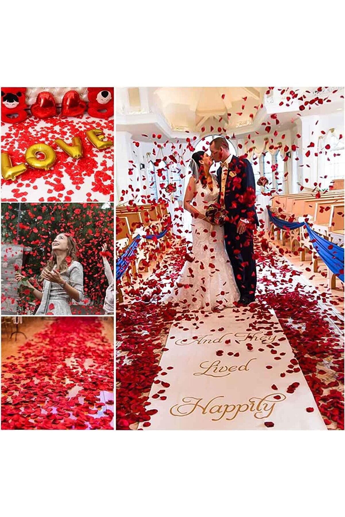 Ethab Ti̇caret Kırmızı Renk G&uuml;l Yaprağı &ndash; 5 Paket 500 Adet