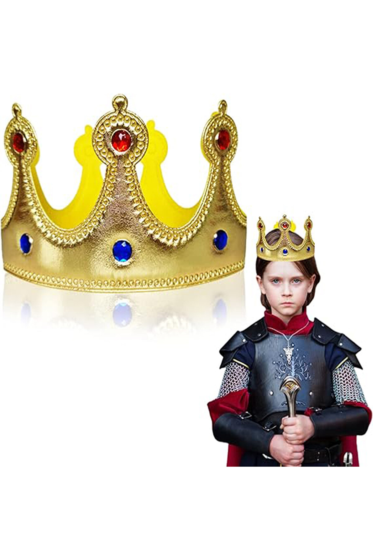 Ethab Ti̇caret Altın Renk Eva Malzemeden İmal &Ccedil;ocuk Kral Tacı 57 Cm