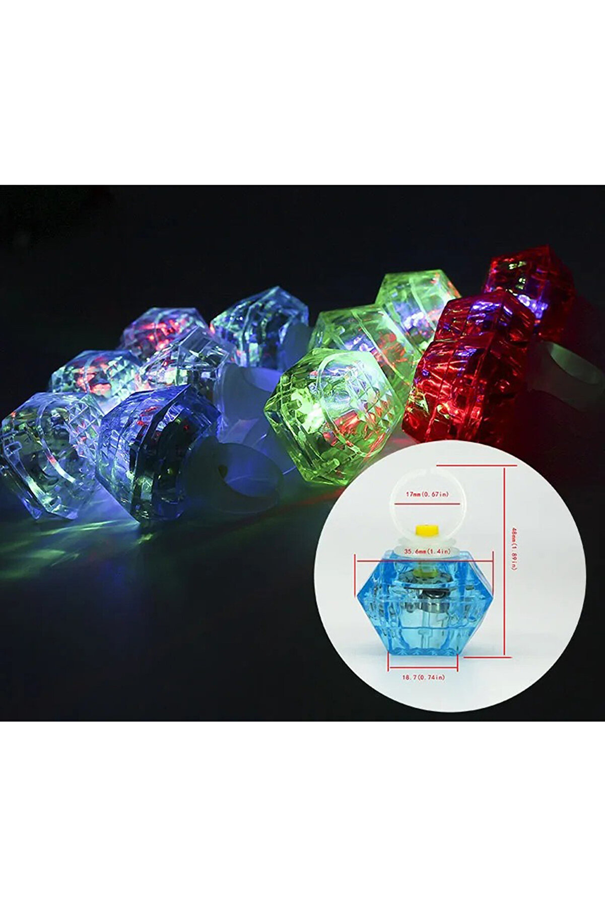 Ethab Ti̇caret 6 Lı Kri̇stal Led Parti̇ Y&uuml;z&uuml;k Seti̇