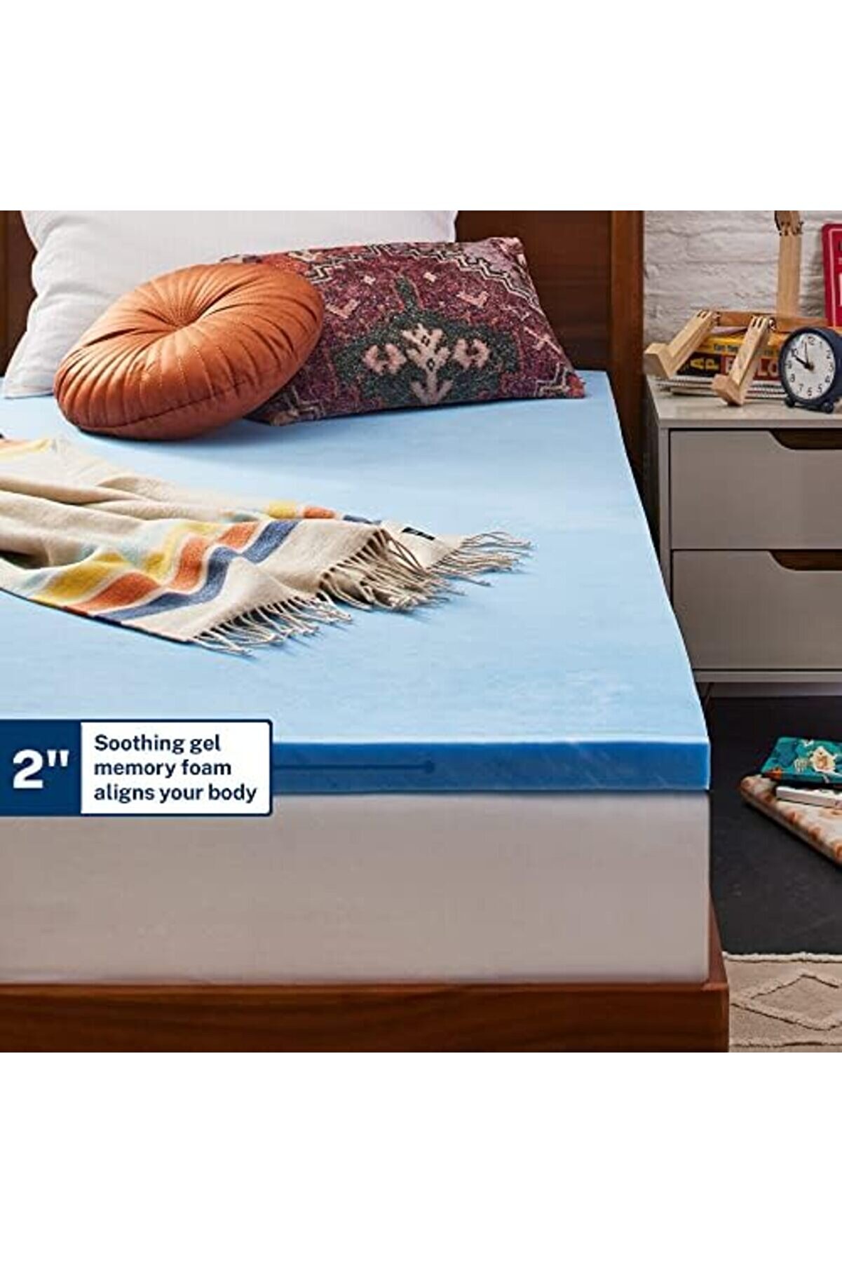 Snshop Innovati̇ons 5,08 Cm Jel Hafızalı K&ouml;p&uuml;k Yatak &Uuml;st&uuml; &Ccedil;i̇ft Xl, Abd De &Uuml;reti̇lmi̇şti̇r 5 Yı